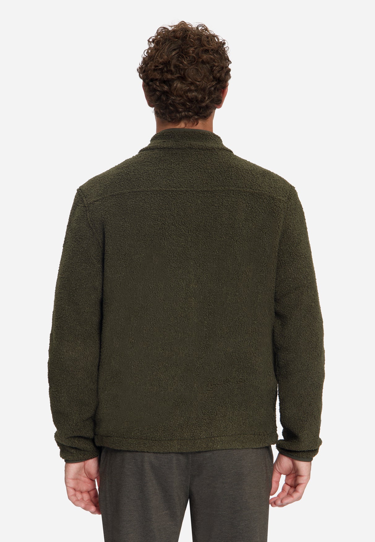Teddy-Sweater mit Reißverschluss | Moss