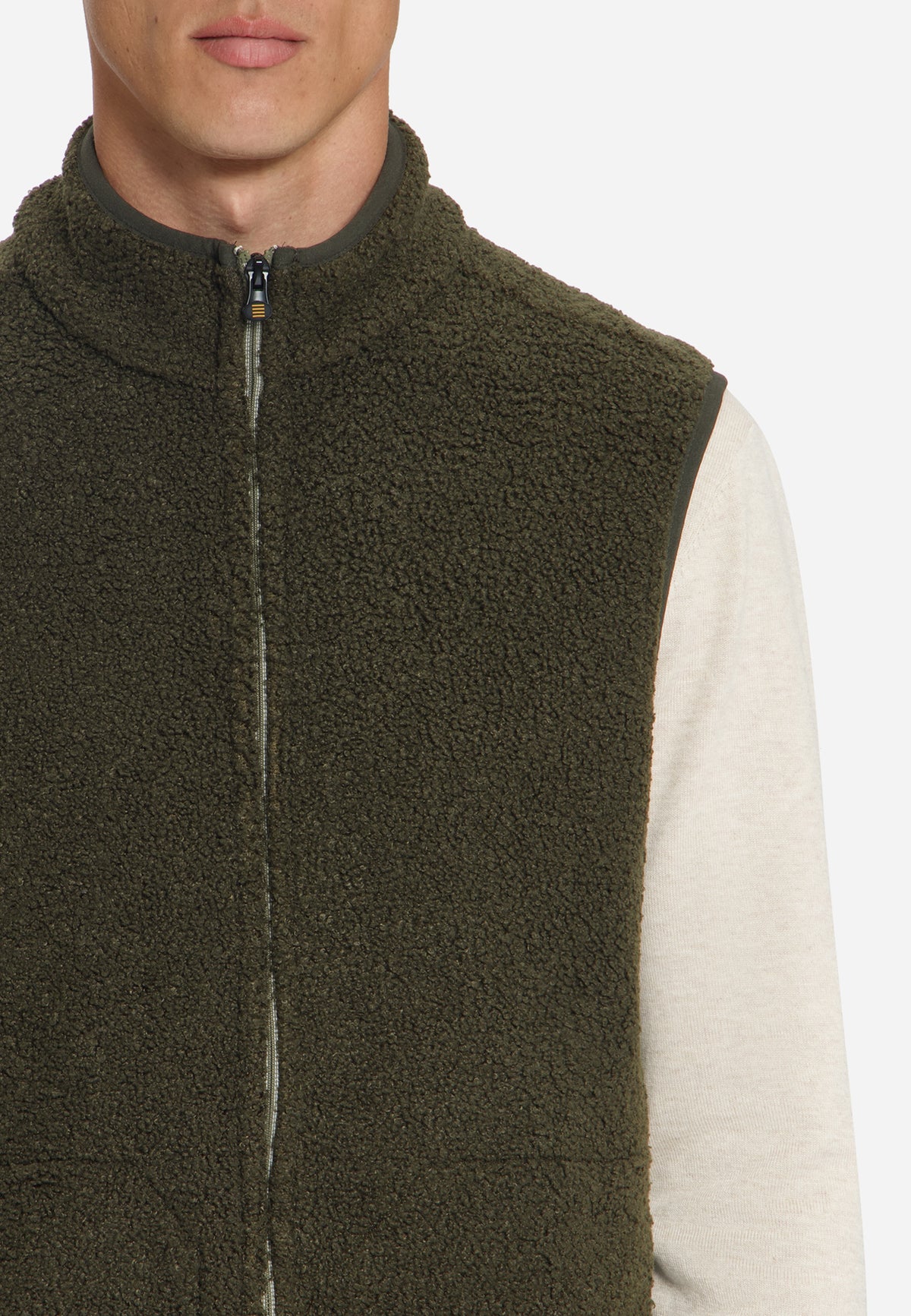 Teddy Zip-Up Vest | Moss