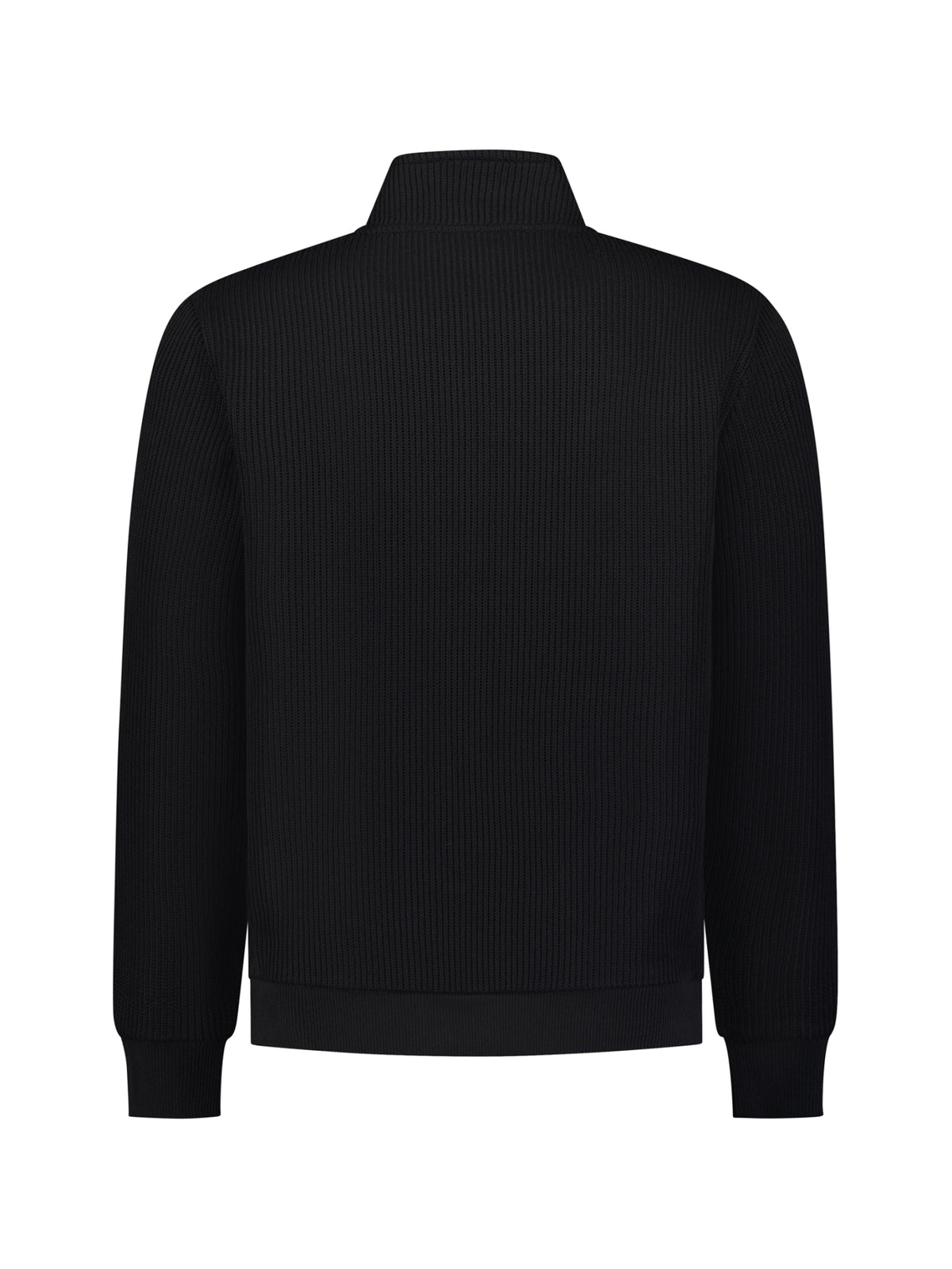 Gerippter Sweater mit Reißverschluss | Black