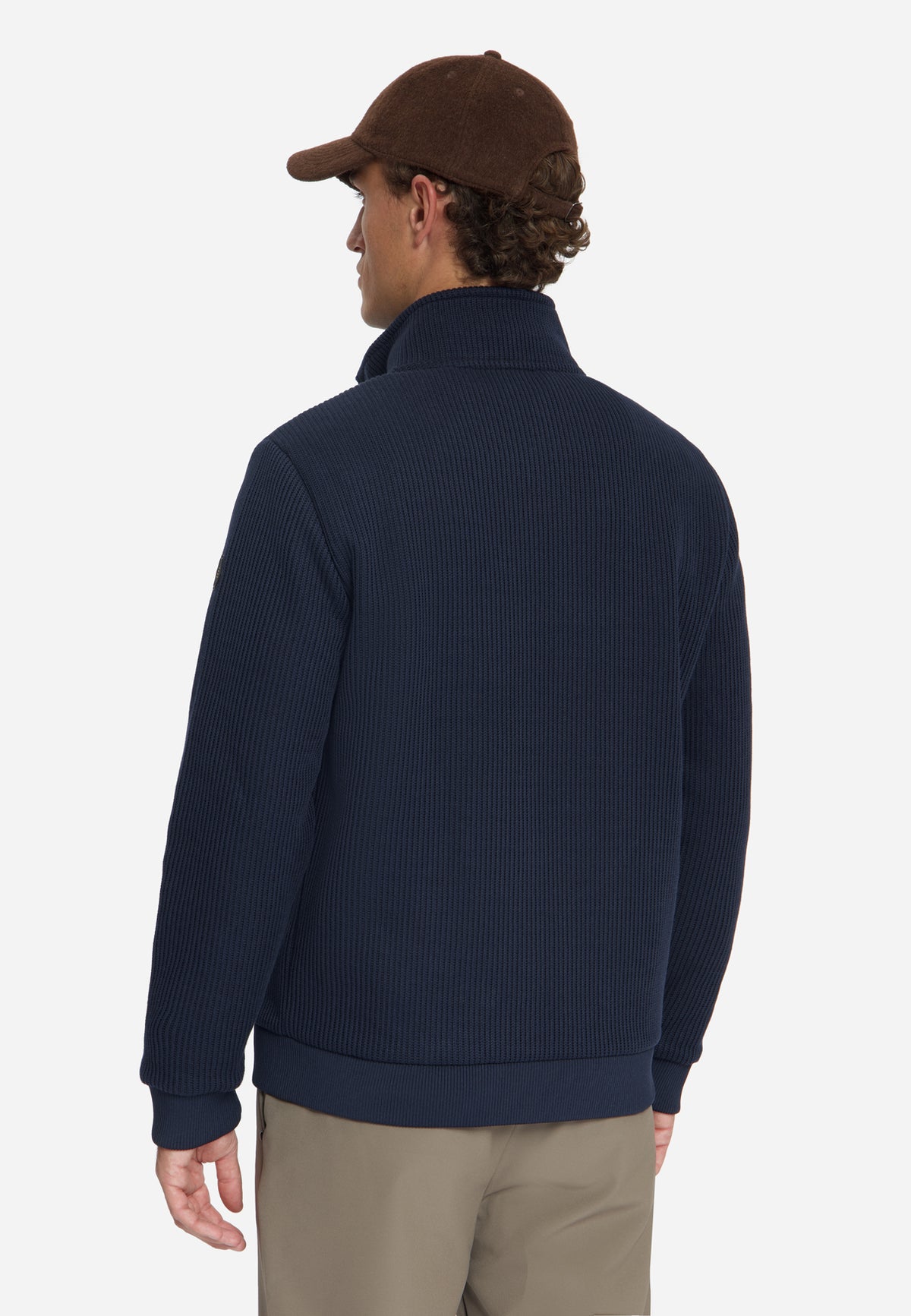 Gerippter Sweater mit Reißverschluss | Dark Night