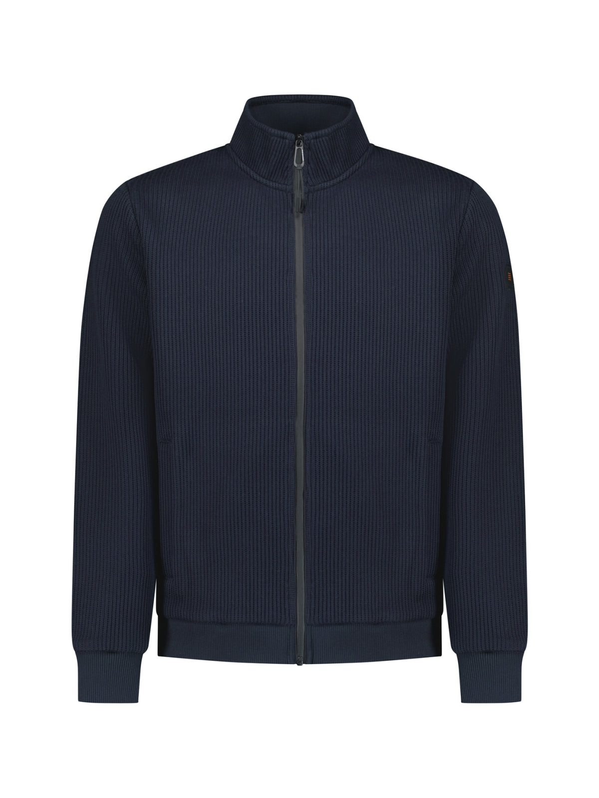 Gerippter Sweater mit Reißverschluss | Dark Night