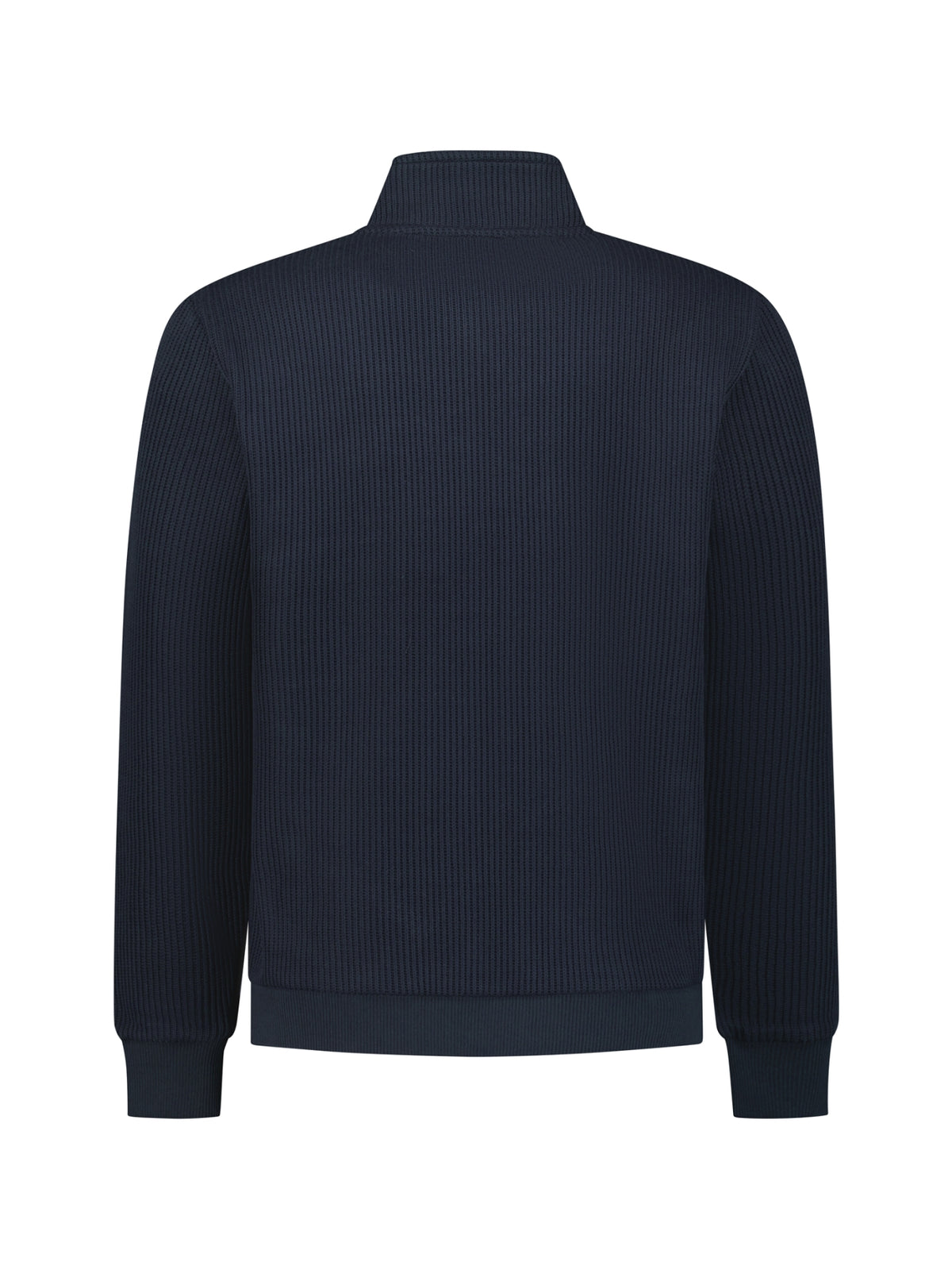 Gerippter Sweater mit Reißverschluss | Dark Night
