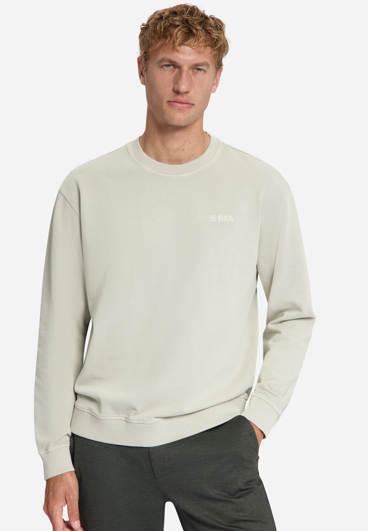 Sweatshirt mit Rundhalsausschnitt | Cement