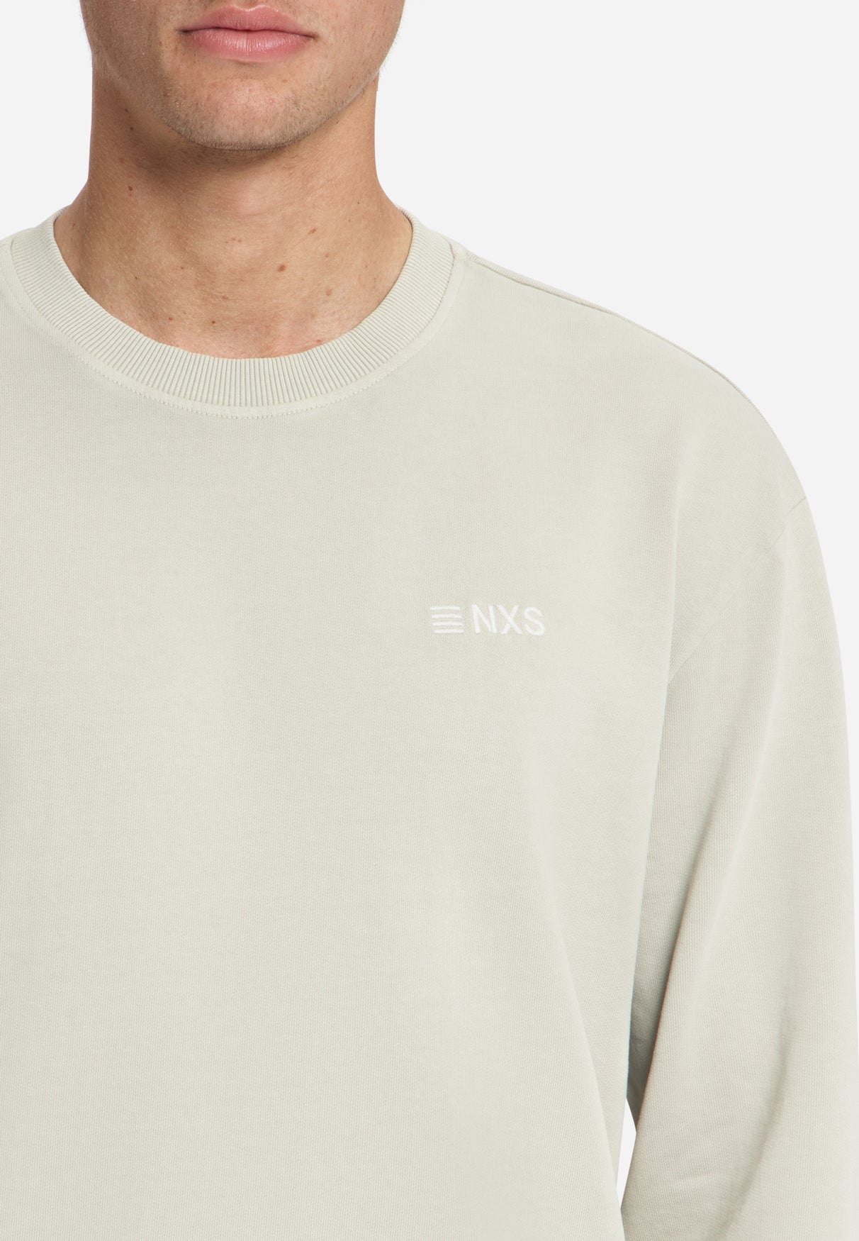 Sweatshirt mit Rundhalsausschnitt | Cement