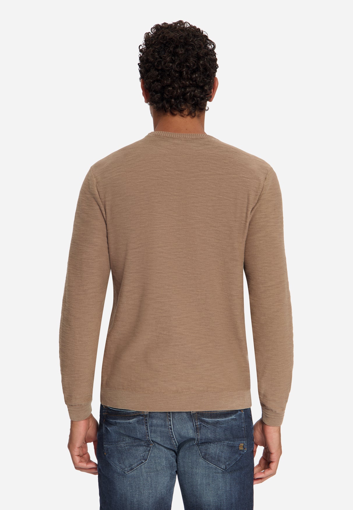 Slub Strickpullover | Light Brown