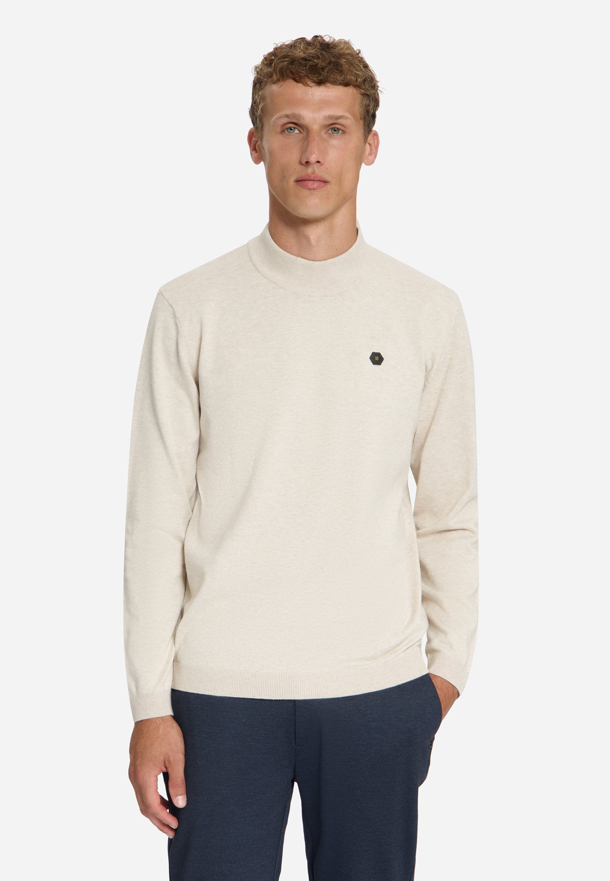 Feinstrick-Rollkragenpullover | stone