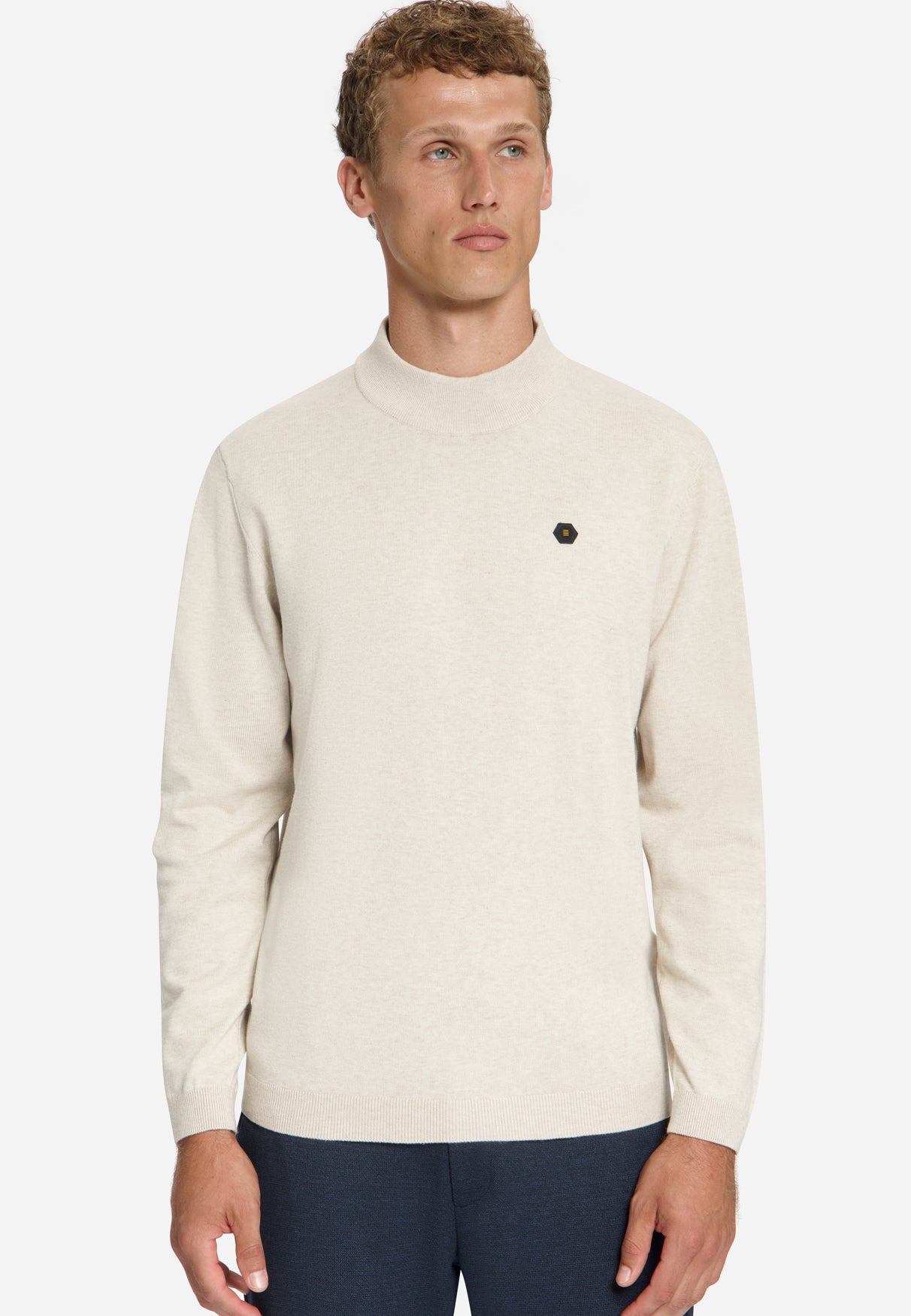 Feinstrick-Rollkragenpullover | stone
