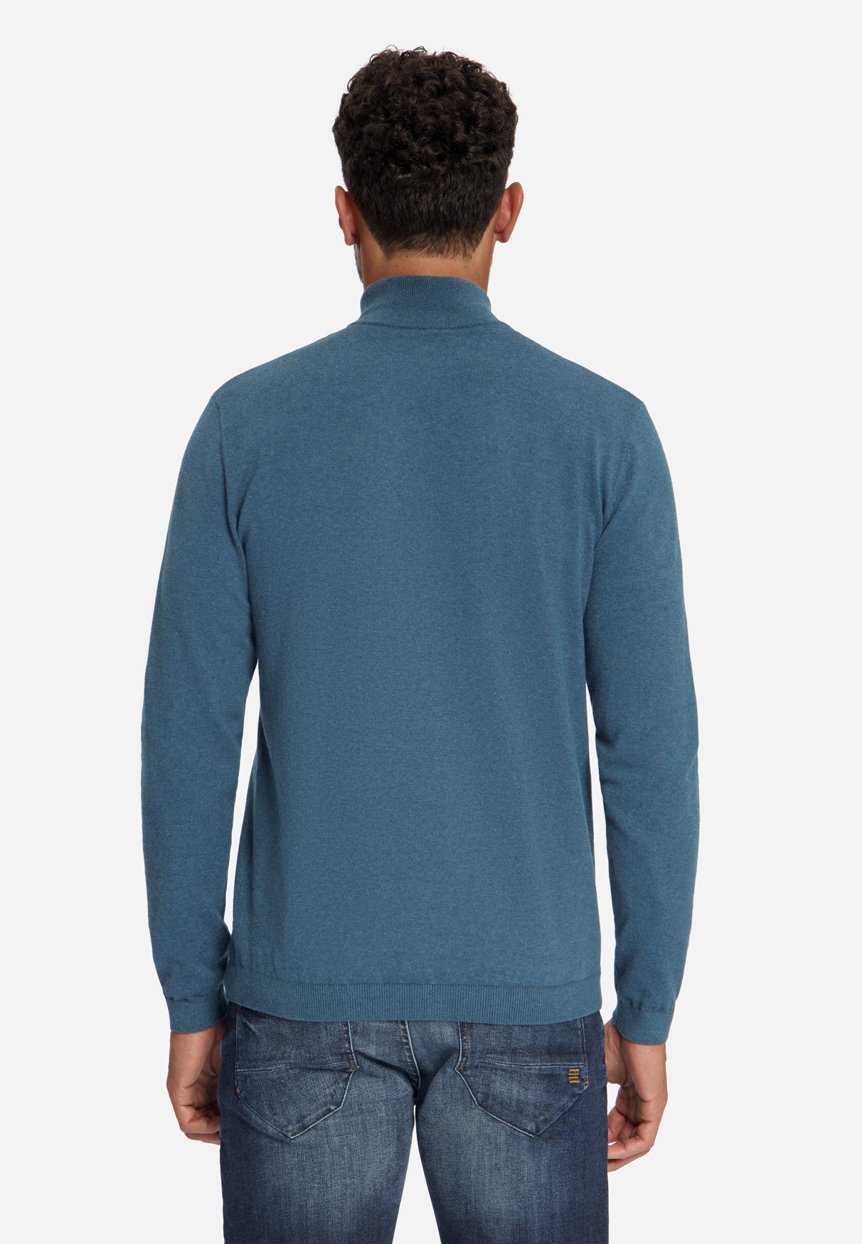 Feinstrick-Rollkragenpullover | shadow blue