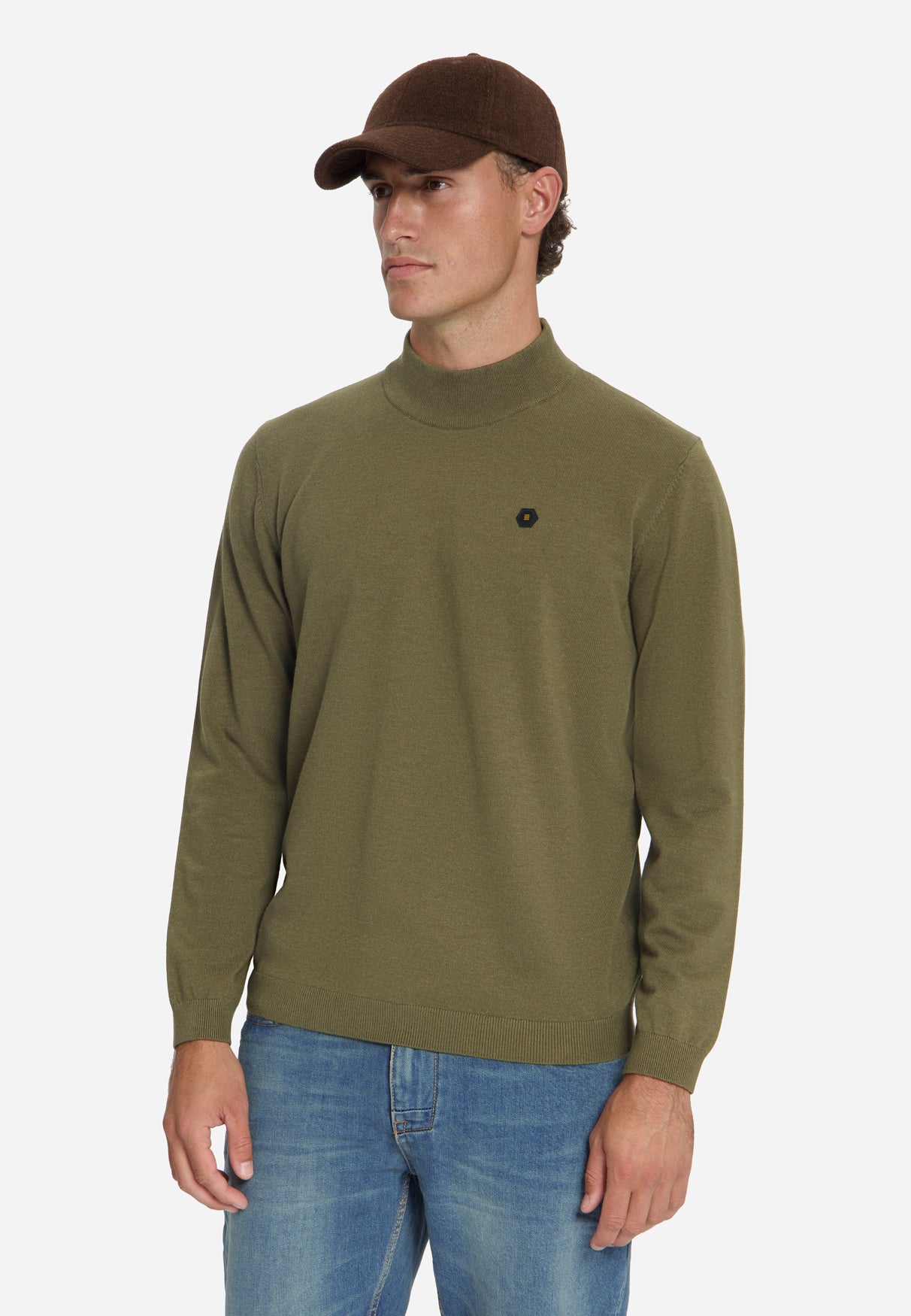 Feinstrick-Rollkragenpullover | moss