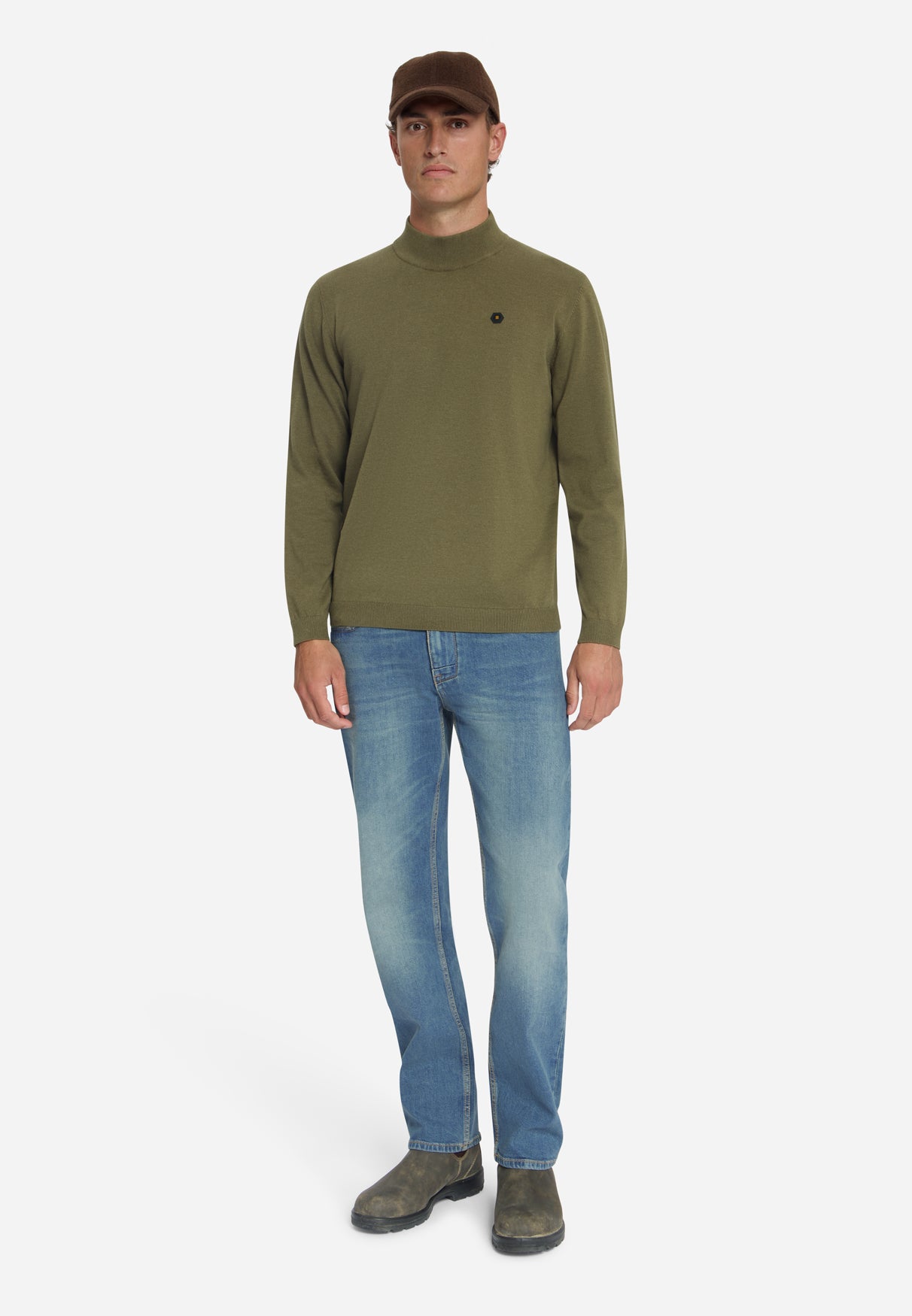 Feinstrick-Rollkragenpullover | moss