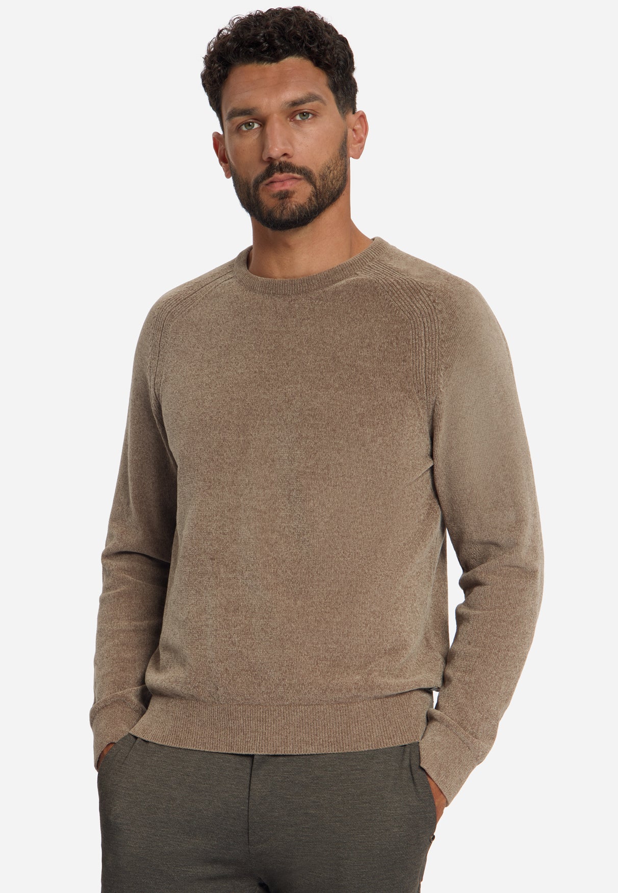 Chenille Strickpullover | Light Brown