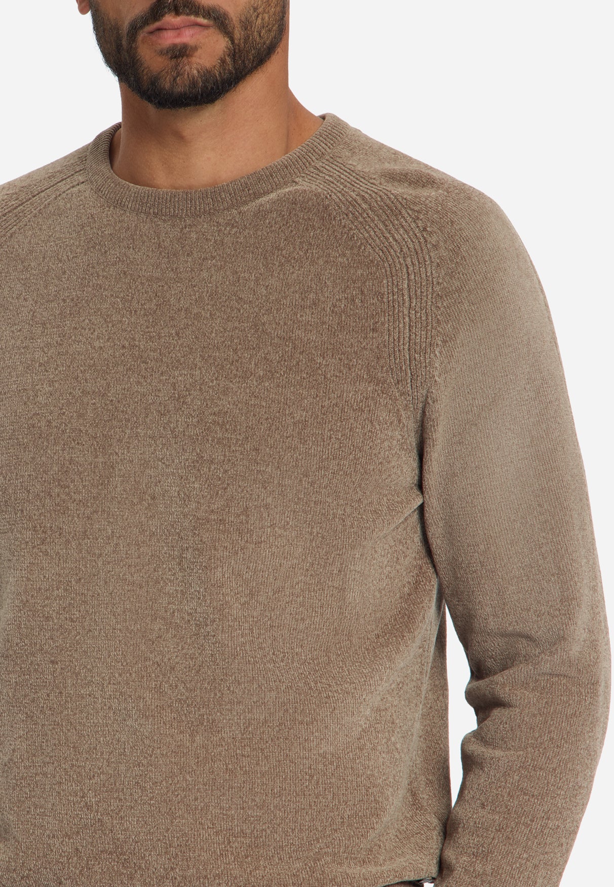 Chenille Strickpullover | Light Brown