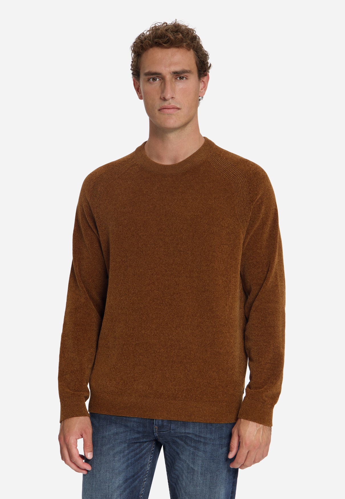 Chenille Strickpullover | Caramel