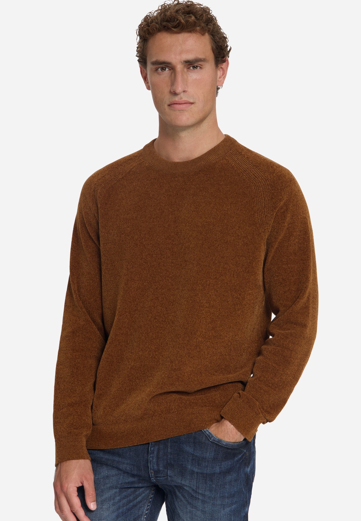 Chenille Strickpullover | Caramel