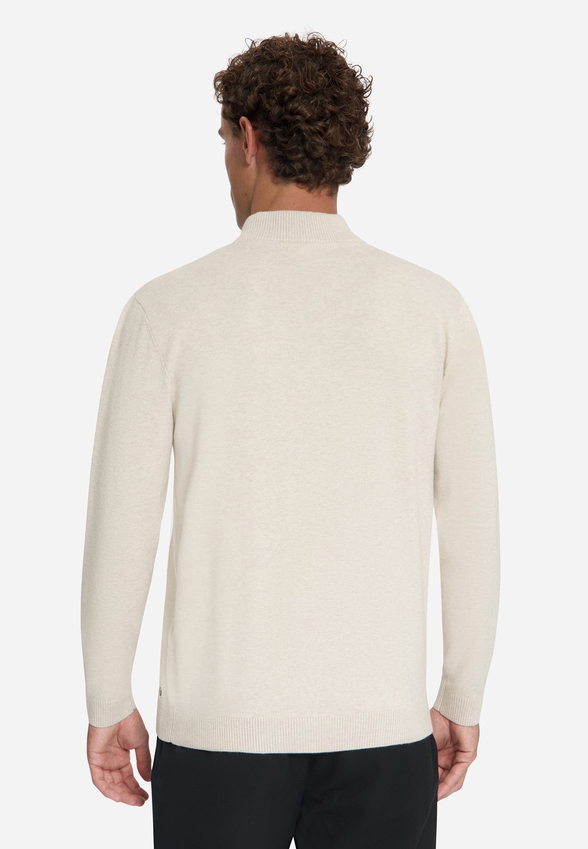 Button Neck Jumper | Stone