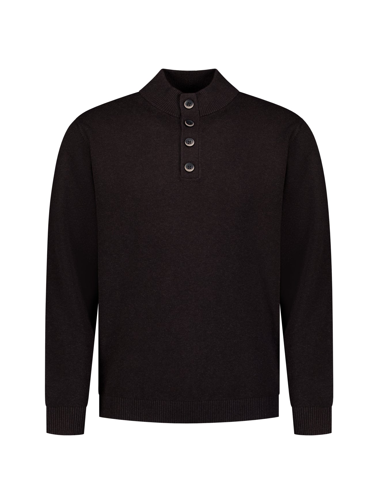 Pullover mit Knopfleiste | Dunkelbraun