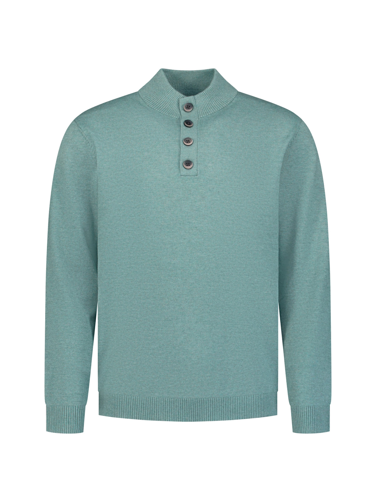 Pullover mit Knopfleiste | DUSTY BLUE