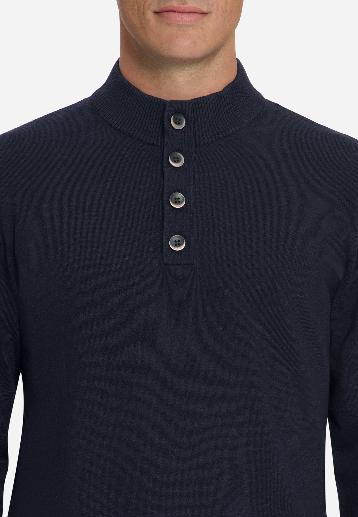 Pullover mit Knopfleiste | Dark Night