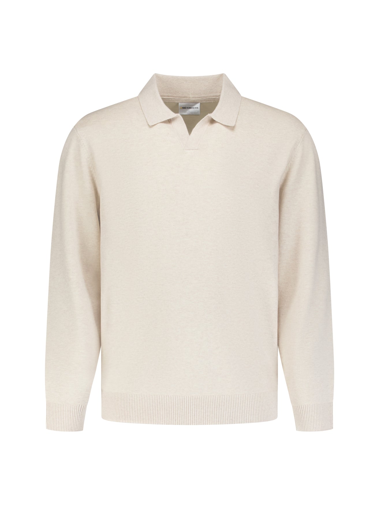 Fine Knit Polo Jumper | Stone