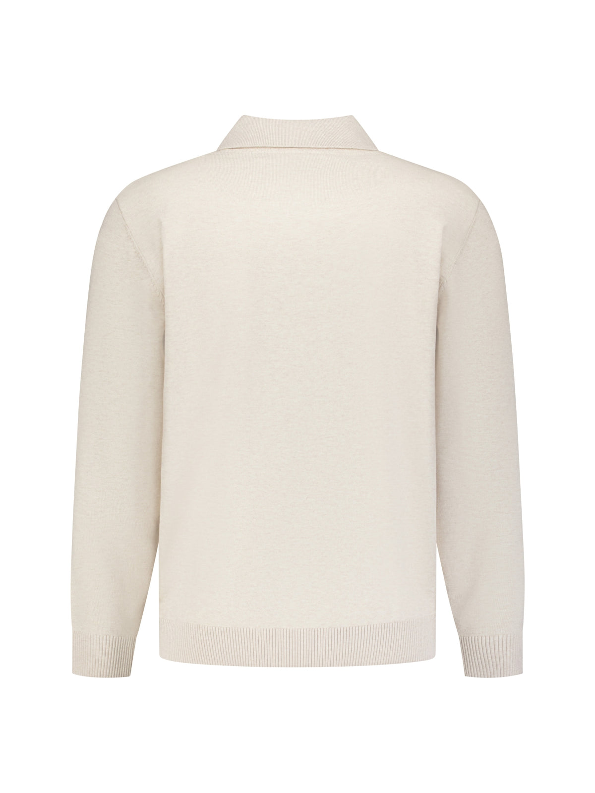 Fine Knit Polo Jumper | Stone