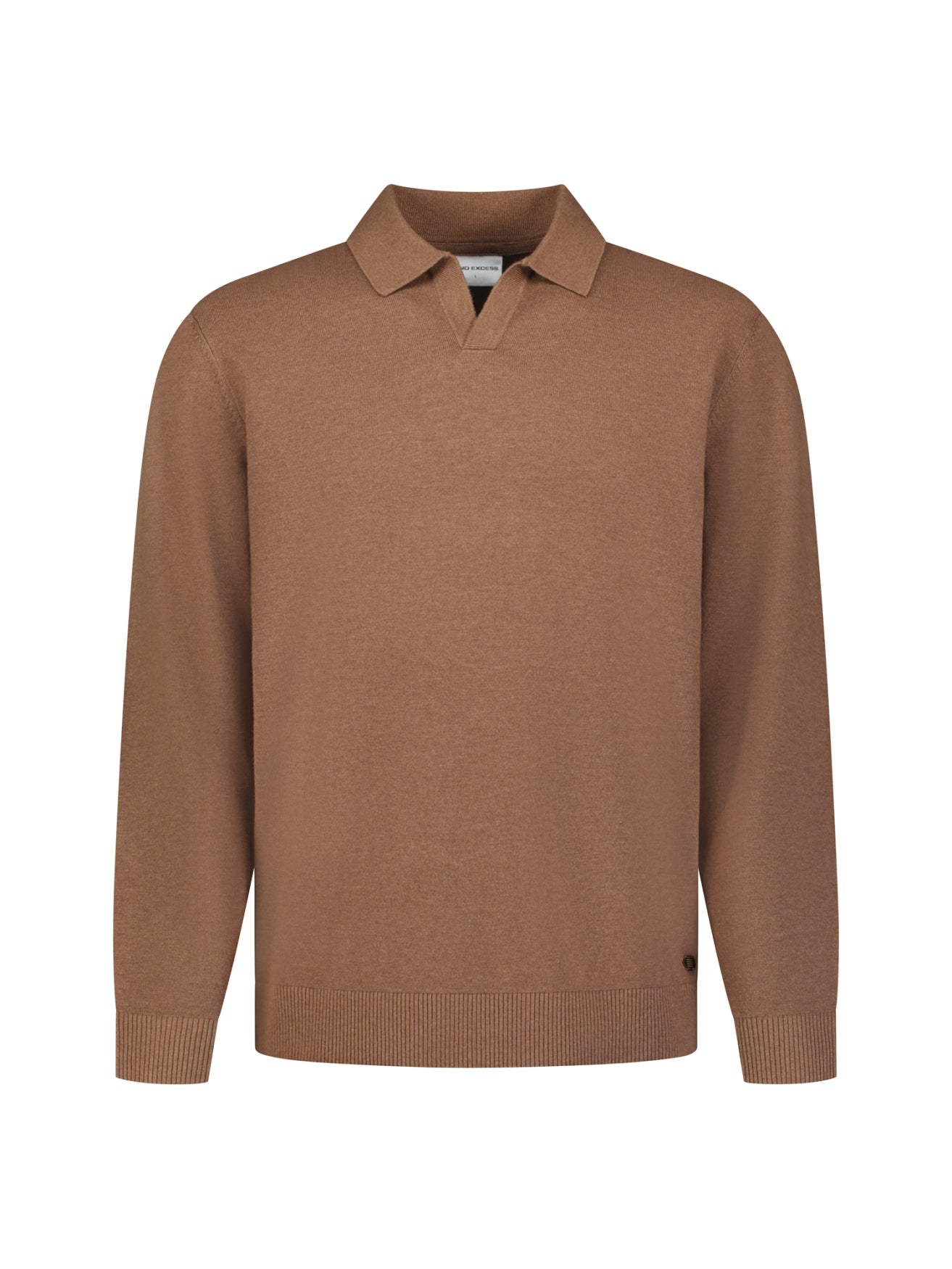 Feinstrick-Polo-Pullover | Hellbraun