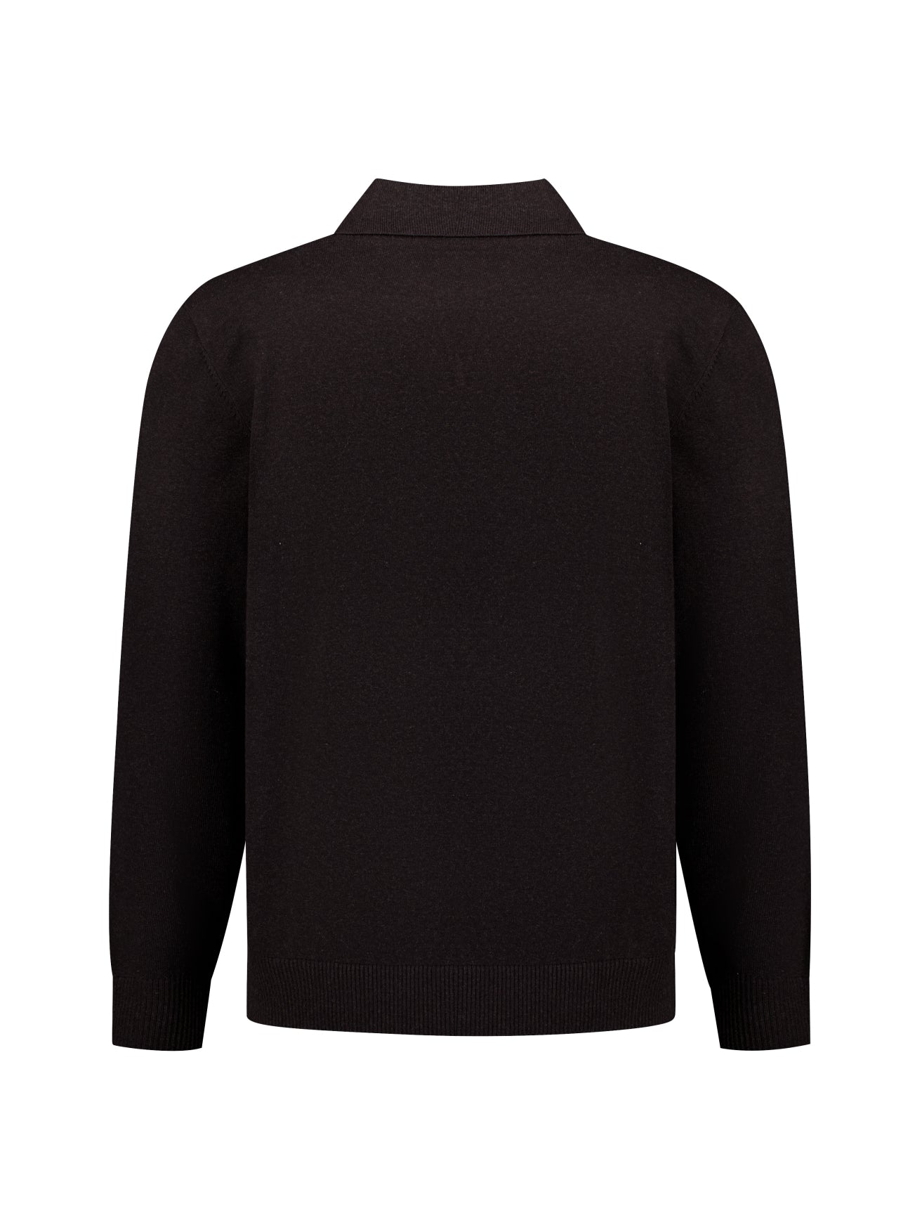 Feinstrick-Polo-Pullover | Dunkelbraun