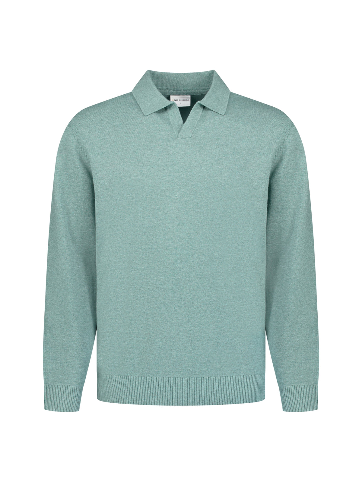 Fine Knit Polo Jumper | Dusty Blue