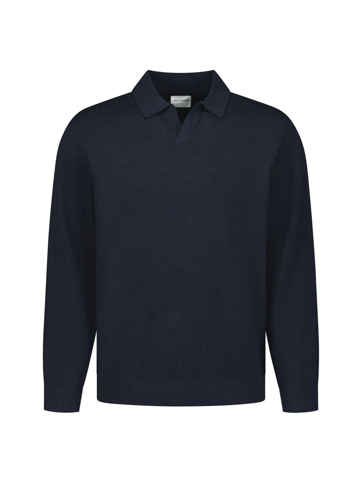 Feinstrick-Polo-Pullover | Dark Night