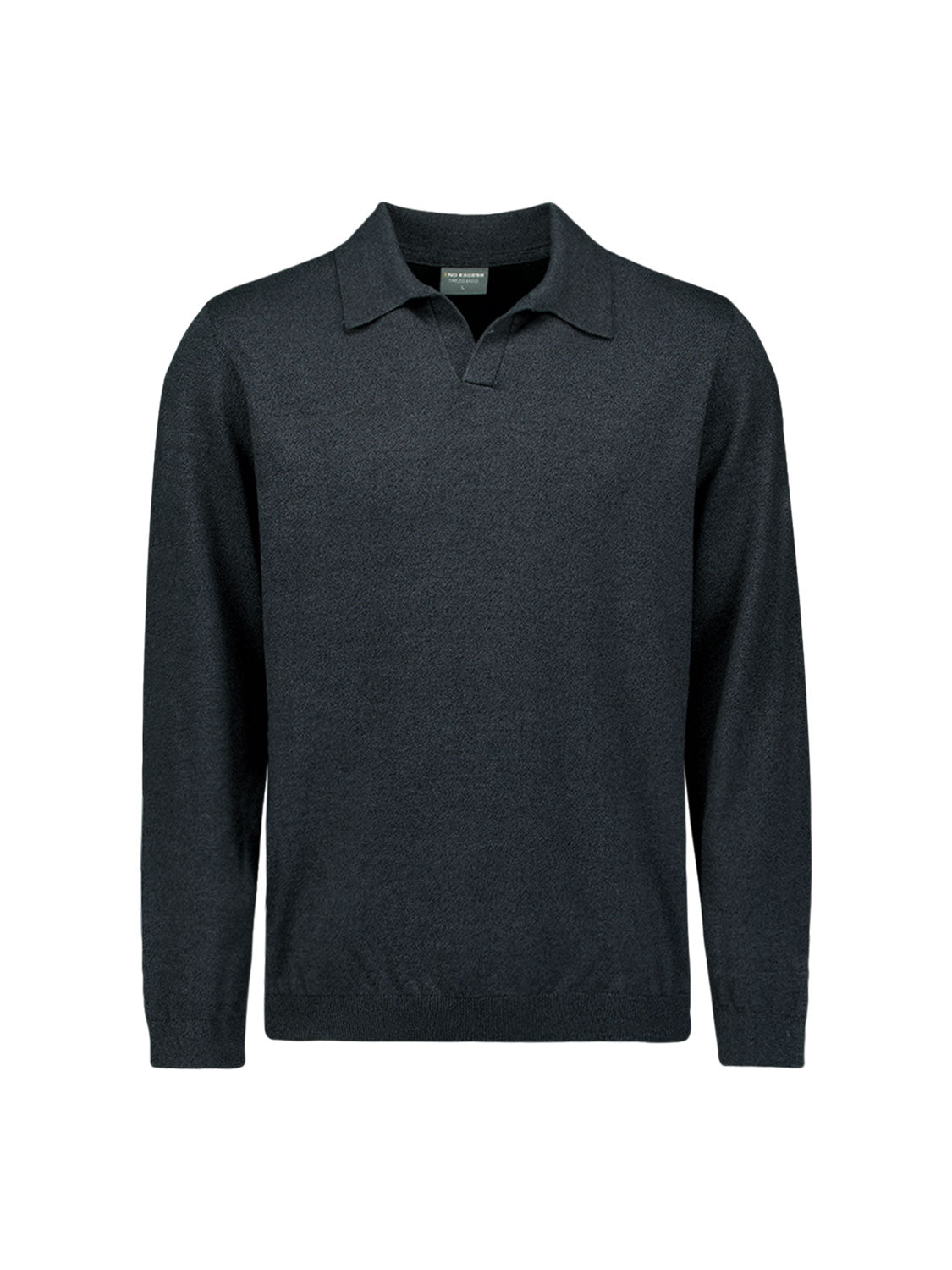 Melierter Polopullover | Dark Grey