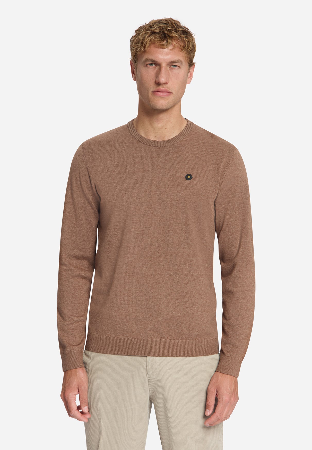 Melange Strickpullover | Light Brown