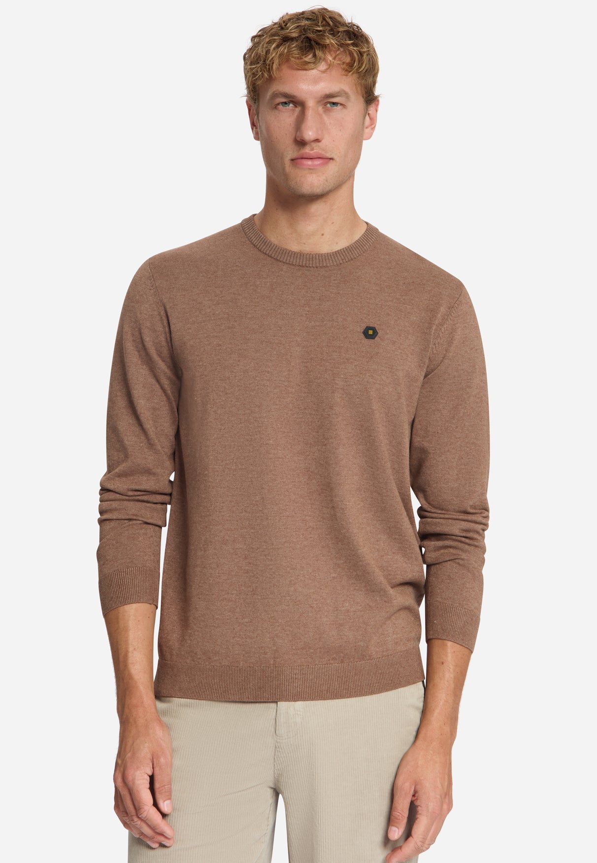 Melange Strickpullover | Light Brown