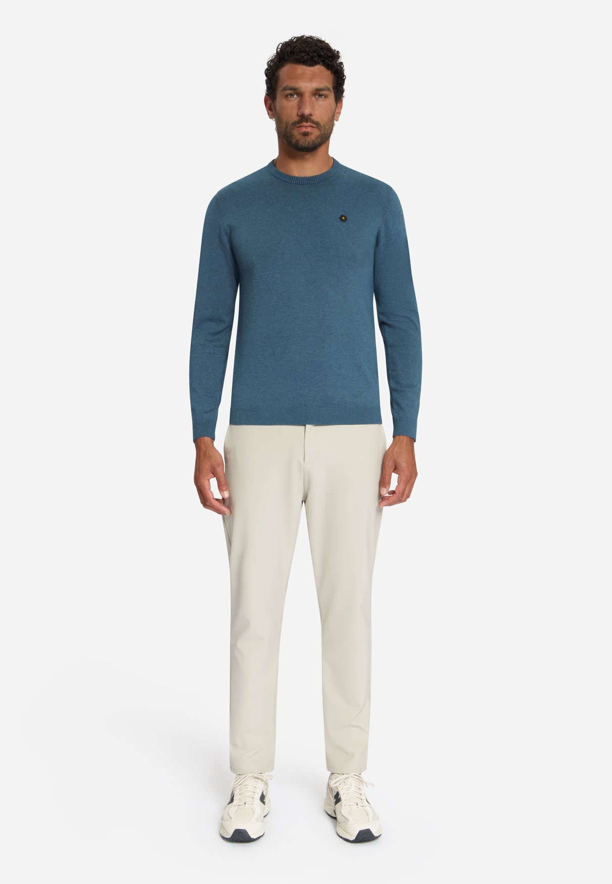 Melange Strickpullover | Shadow Blue