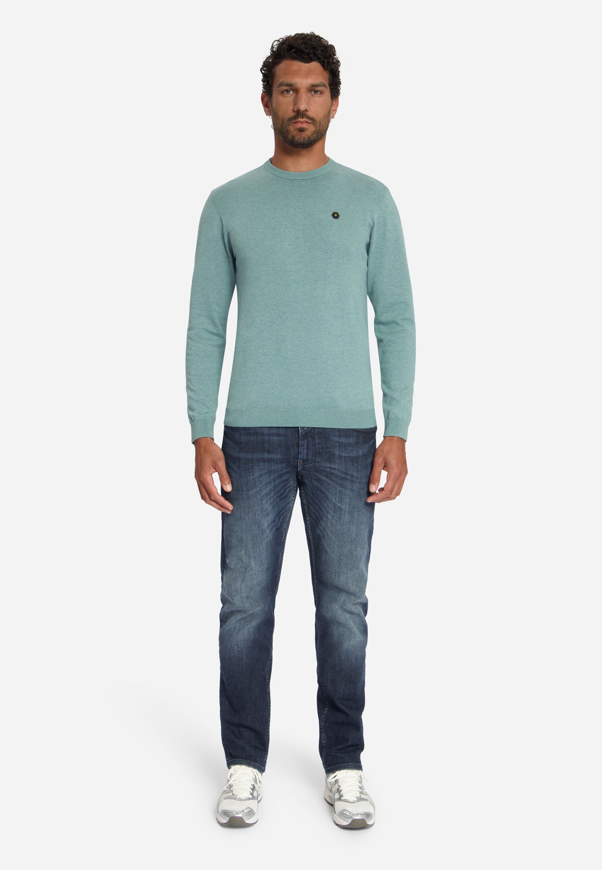 Melange-Pullover | DUSTY BLUE
