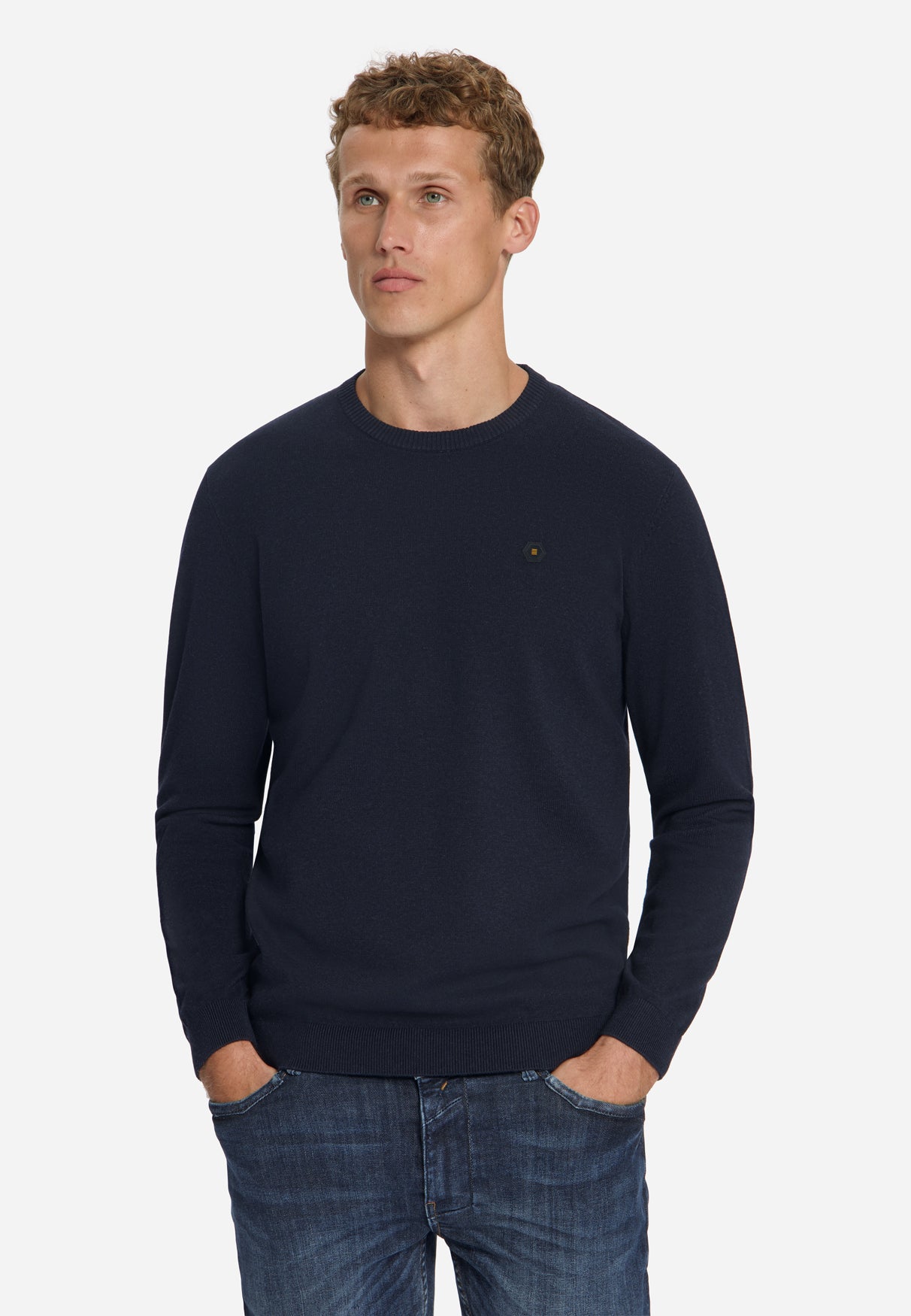 Melange Strickpullover | Dark Night