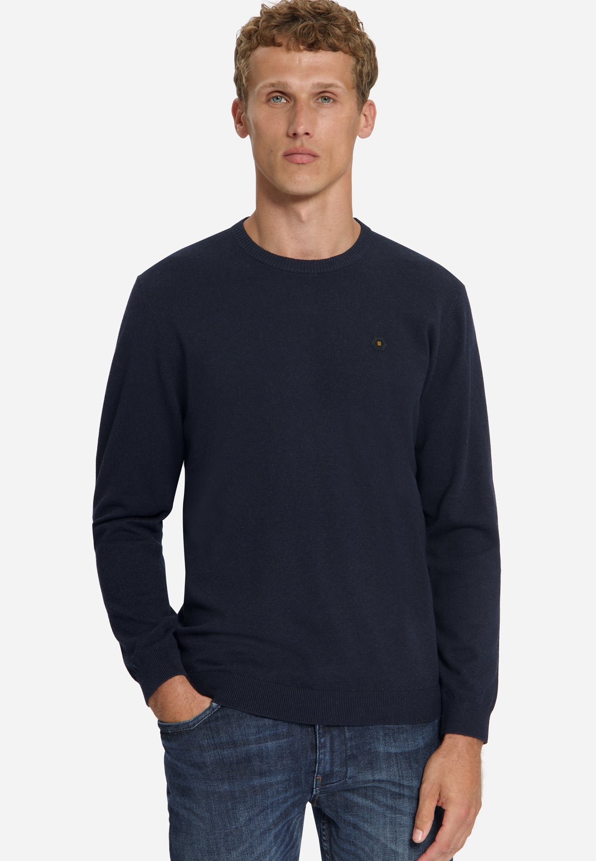 Melange Strickpullover | Dark Night