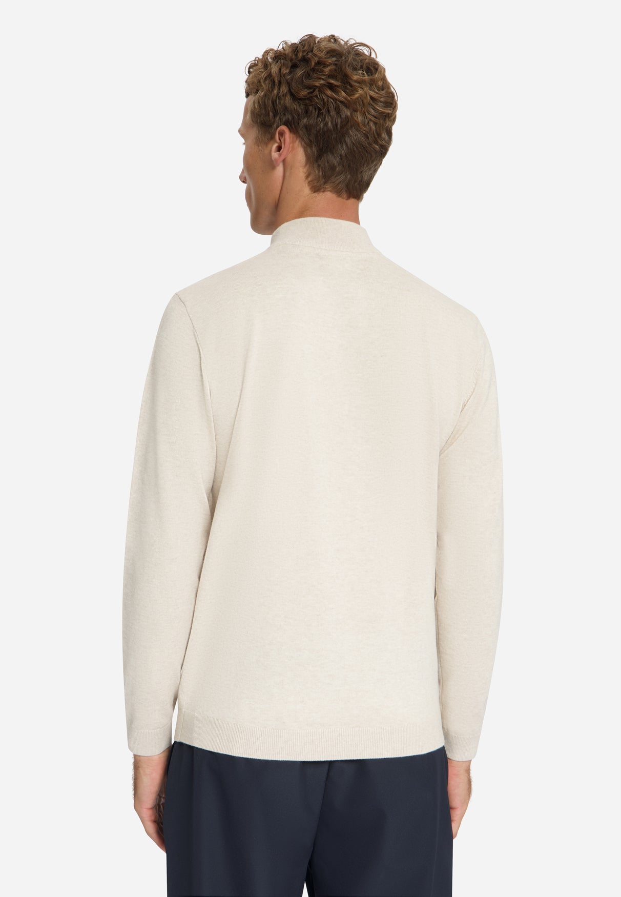 Melange Half-Zip Strickpullover | Stone