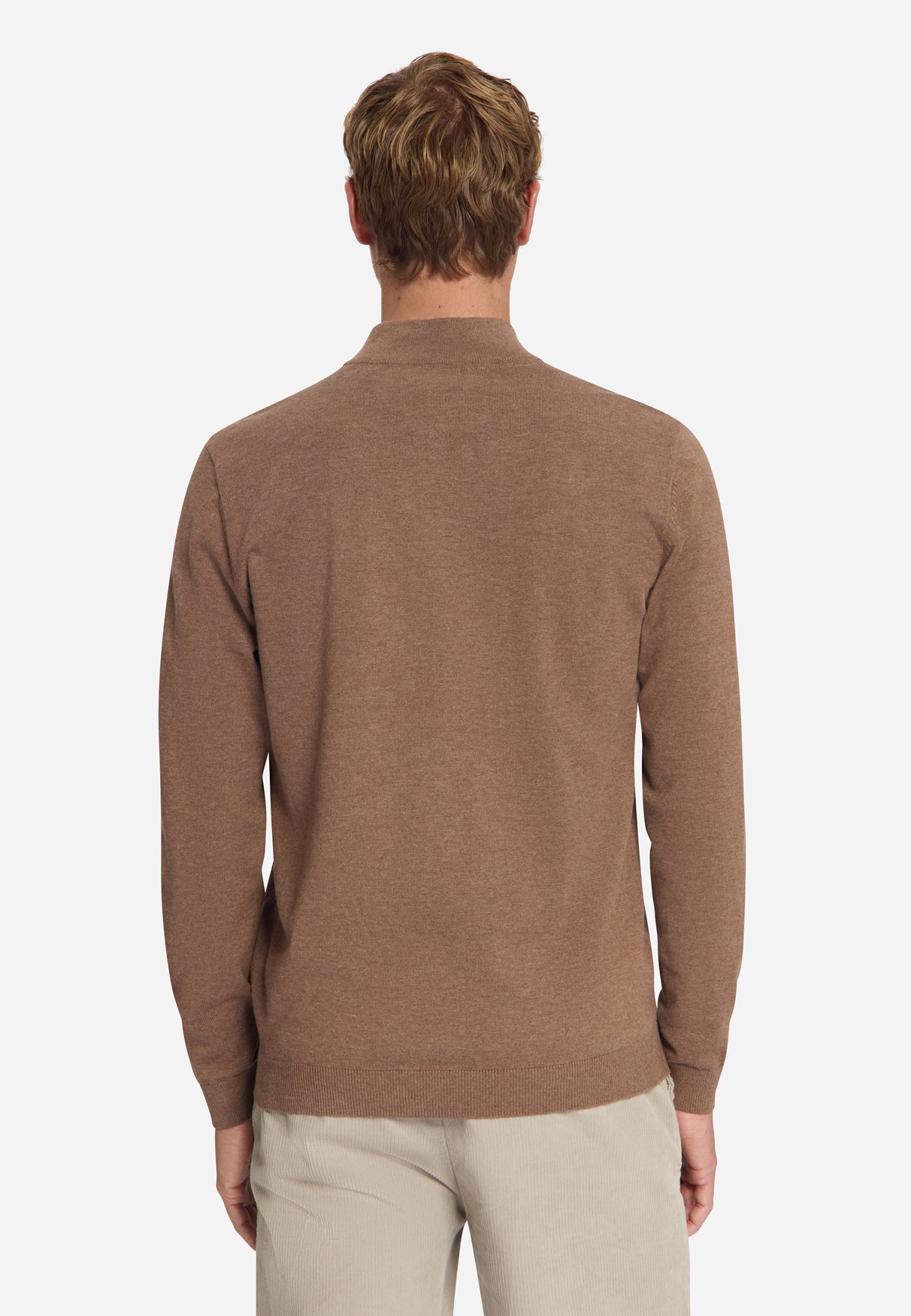 Melange Half-Zip Jumper | Light Brown