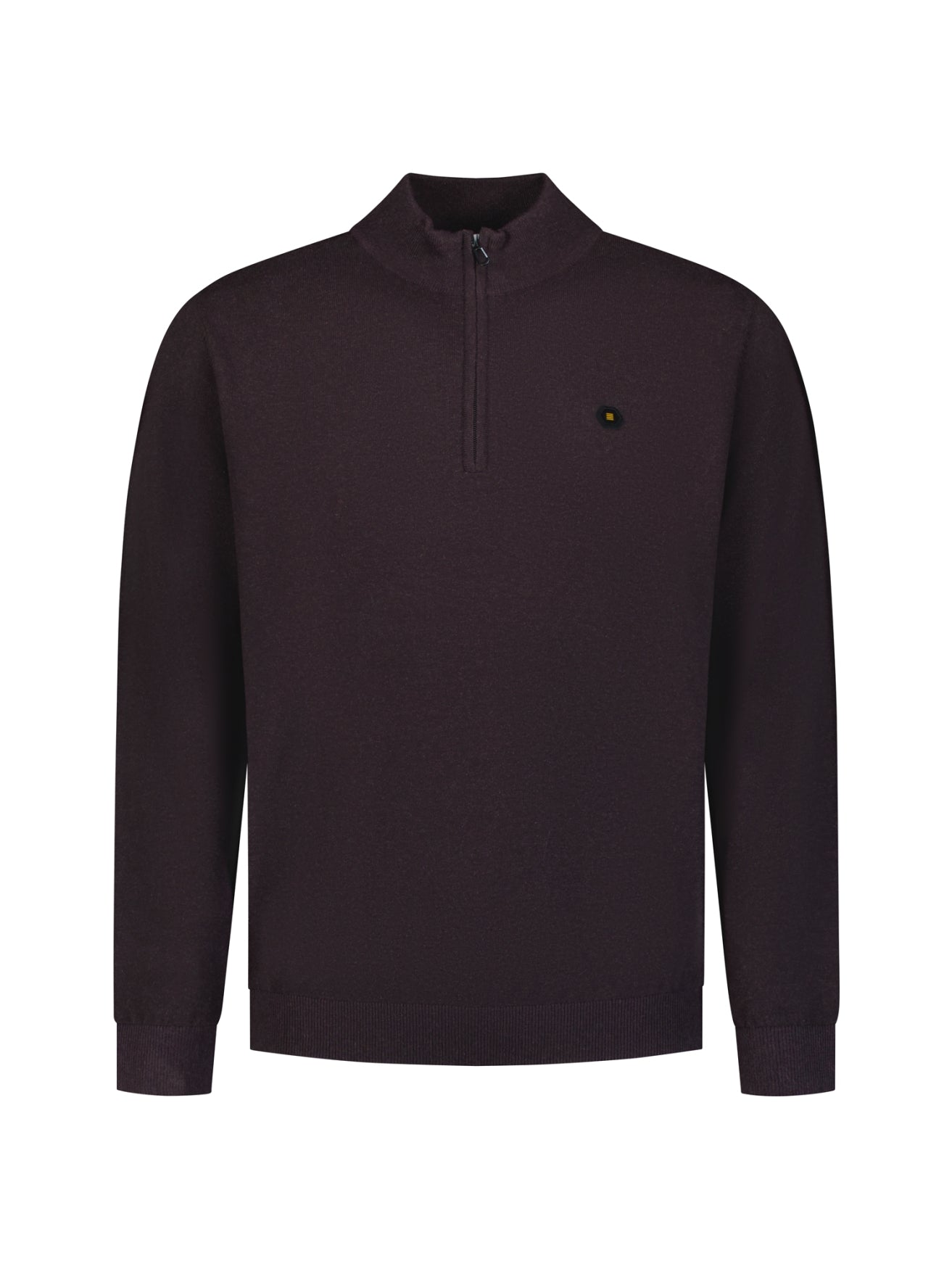 Melange Half-Zip Strickpullover | Dark Brown