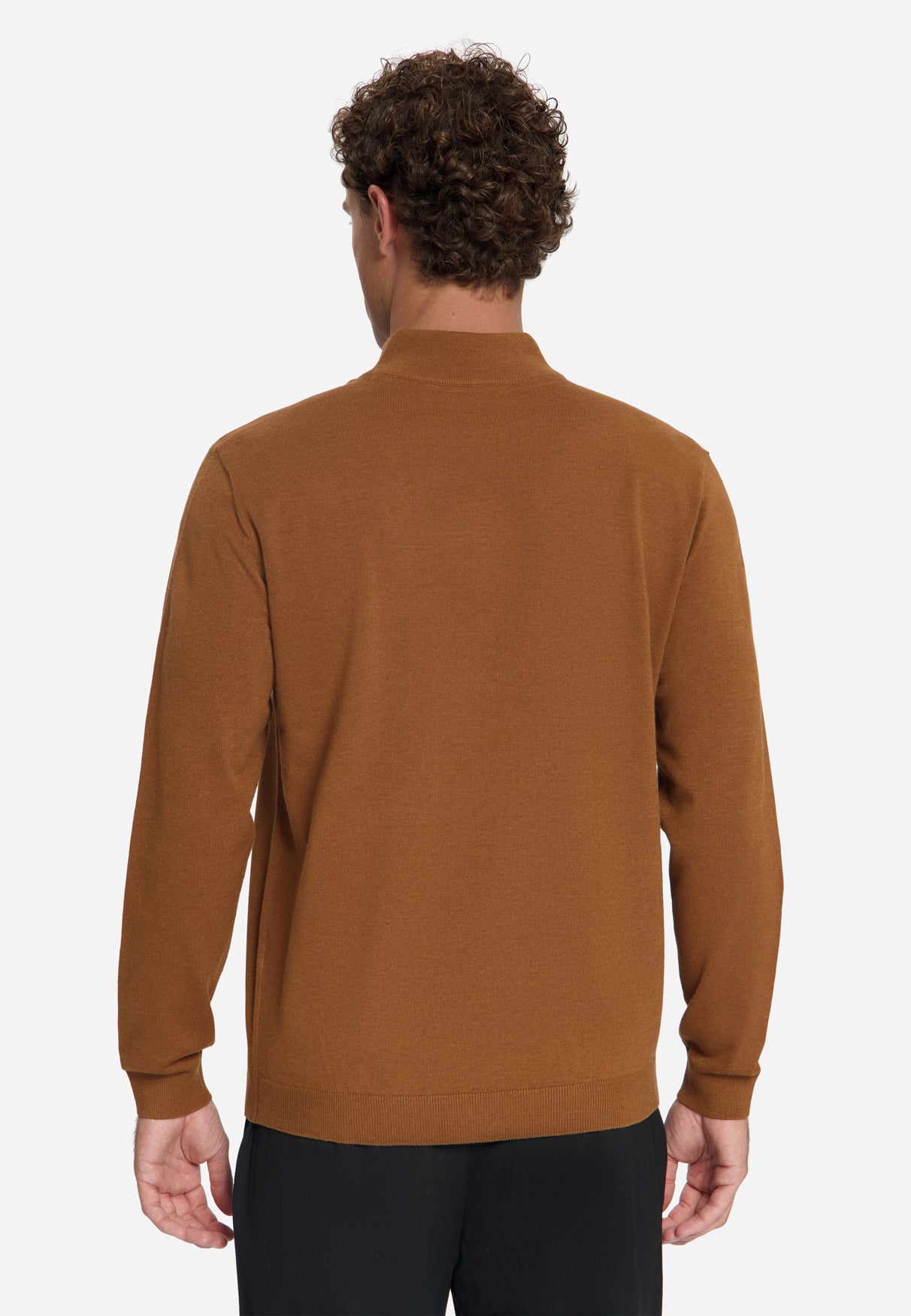 Melange Half-Zip Strickpullover | Caramel