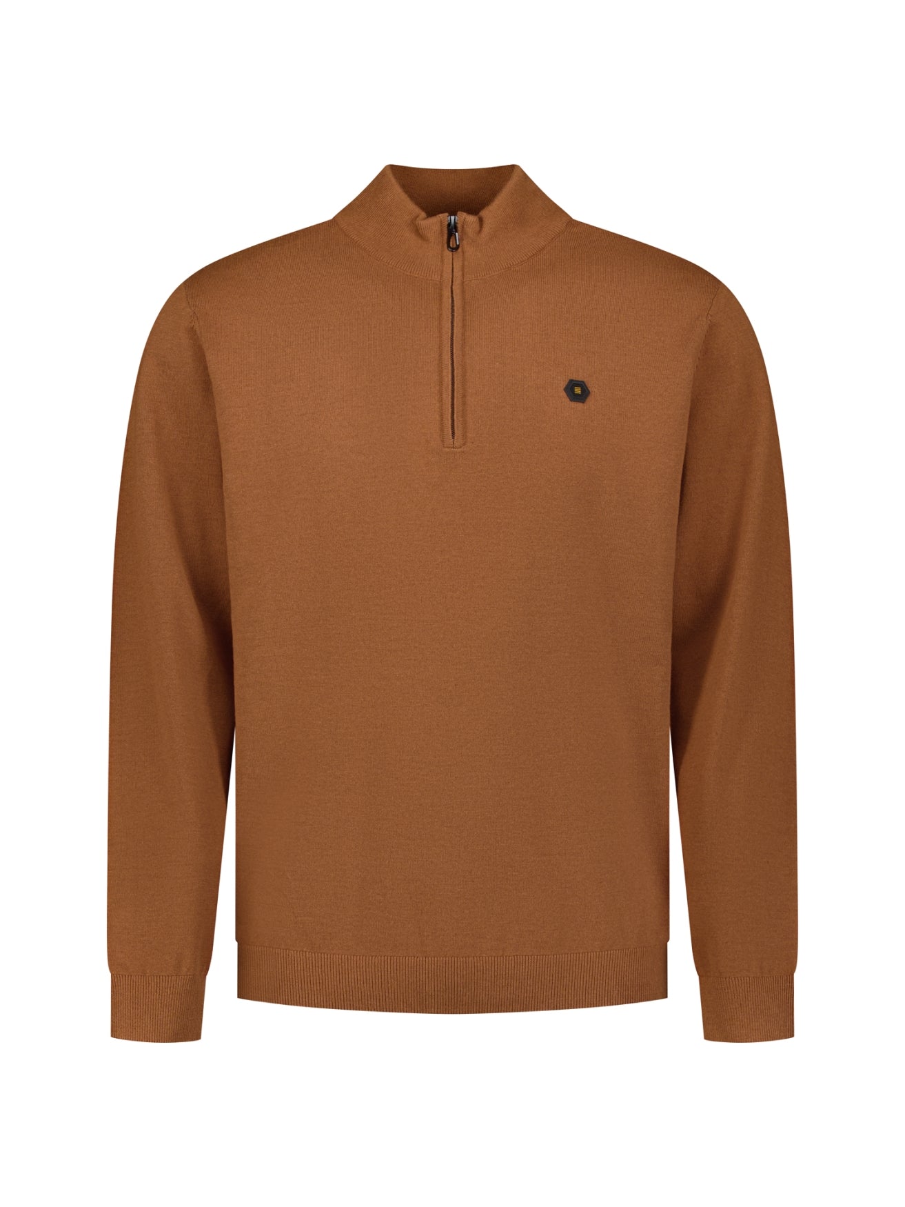 Melange Half-Zip Strickpullover | Caramel
