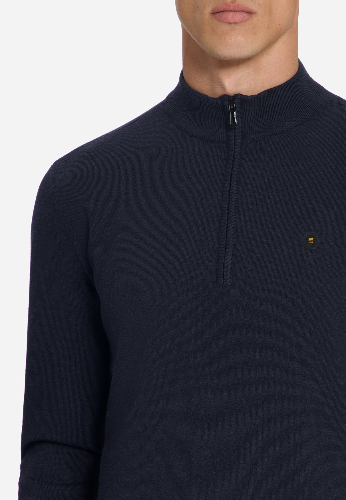Half-Zip Melange Jumper | Dark Night