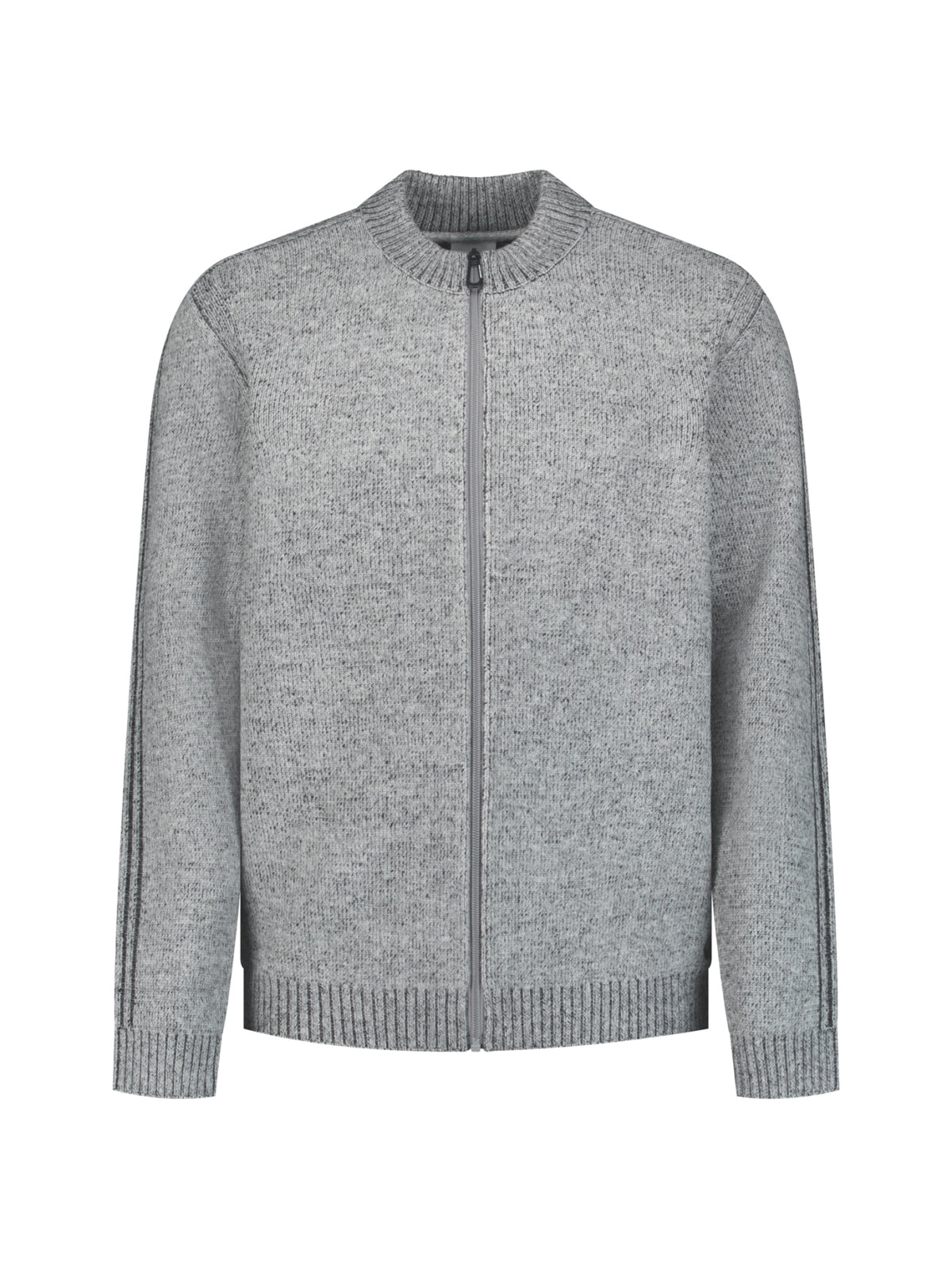 Two-Tone Knitted Cardigan | Grey Melange