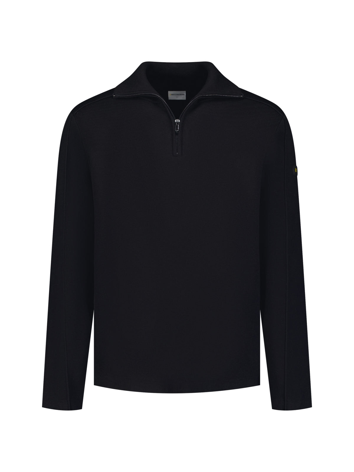 Strukturierter Half-Zip-Pullover | Black