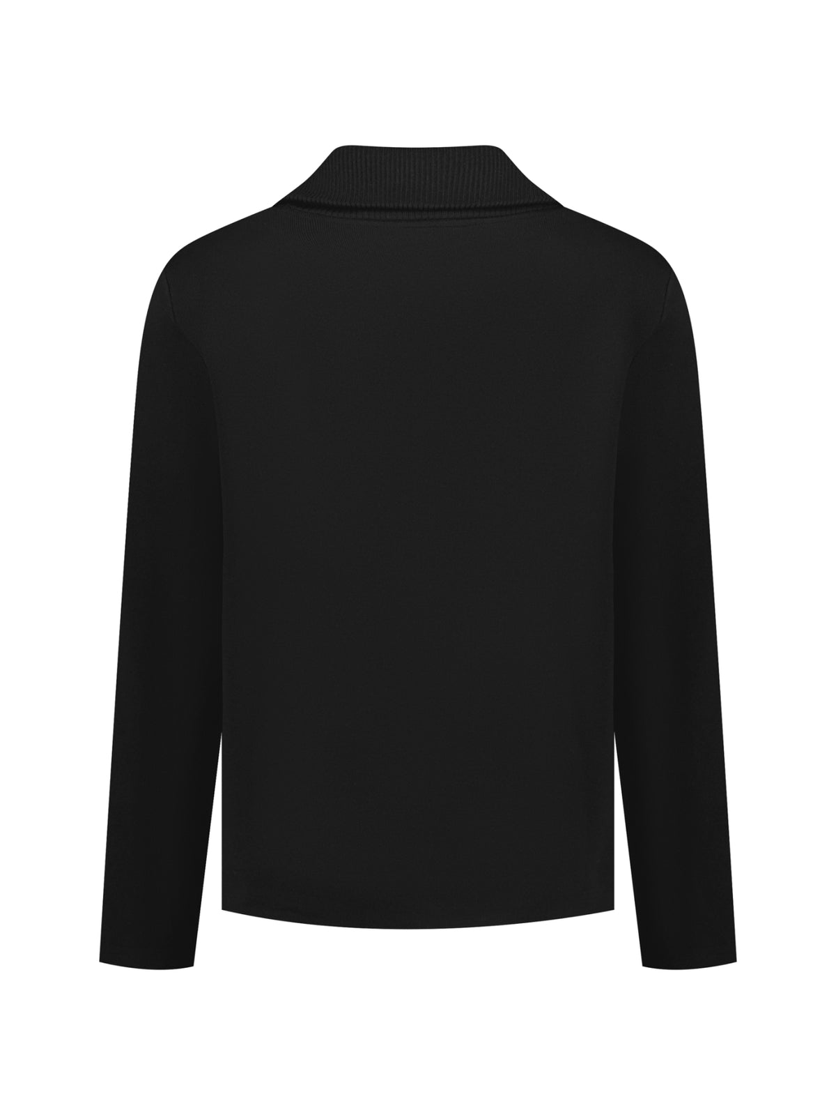 Strukturierter Half-Zip-Pullover | Black