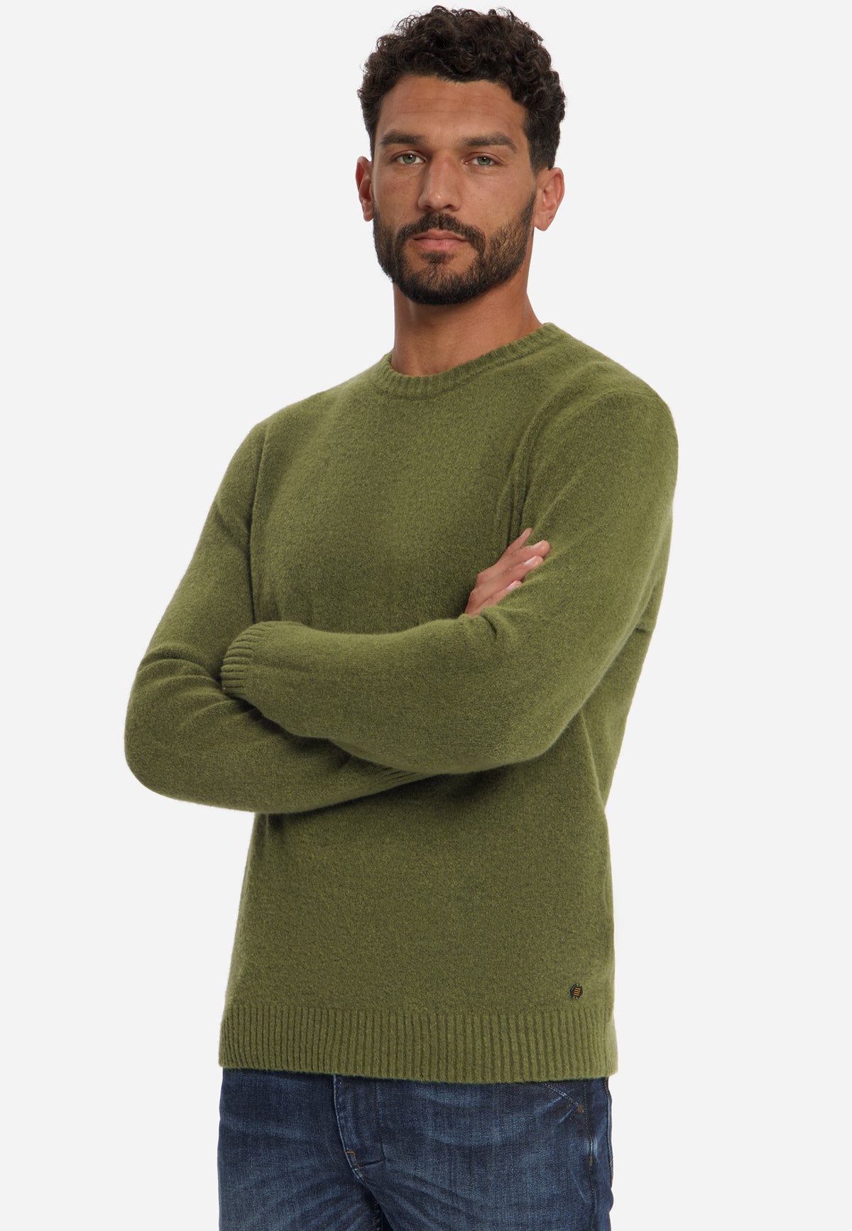 Lightweight Melange Jumper | Moss