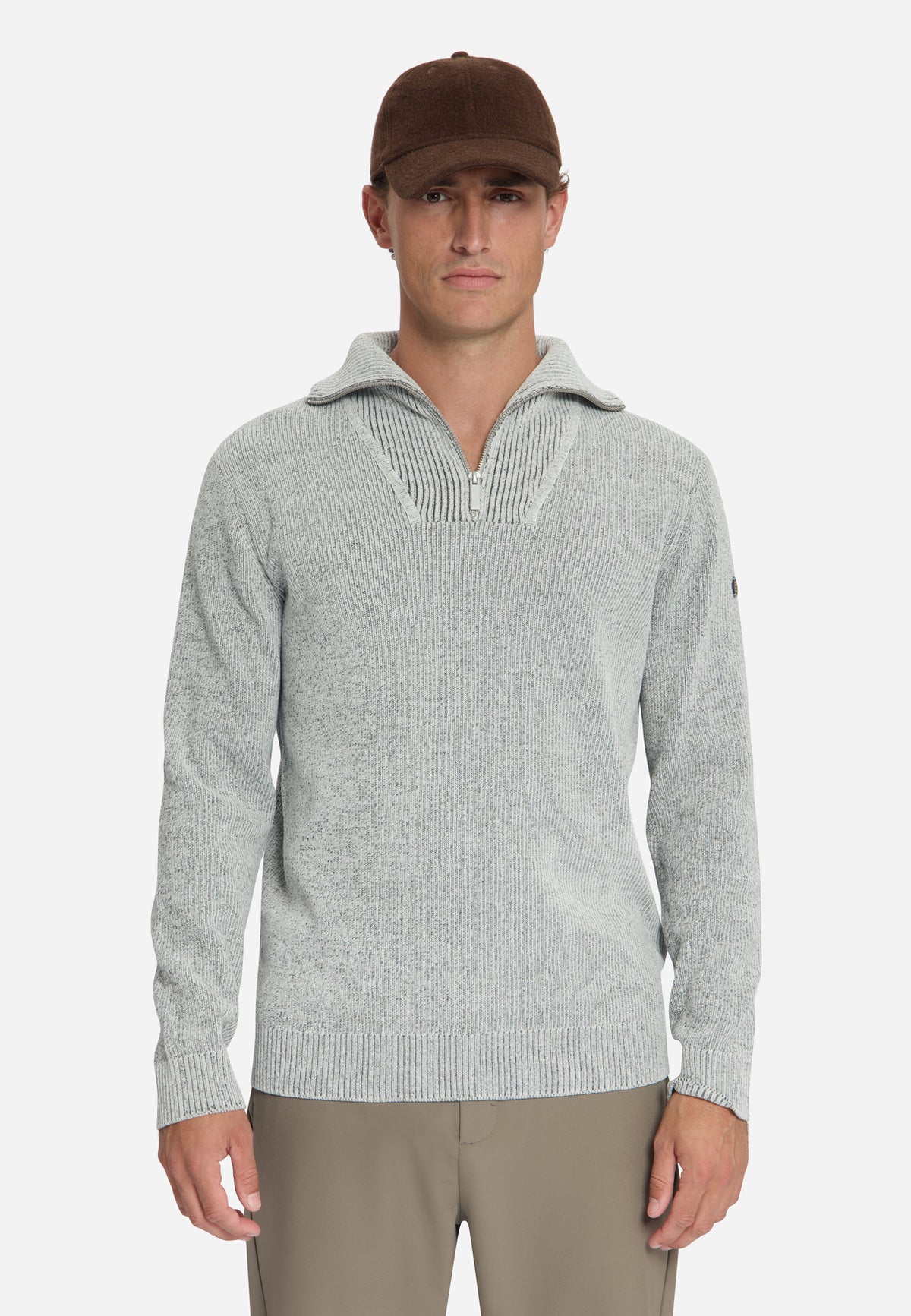 Soft Half-Zip Jumper | Stone