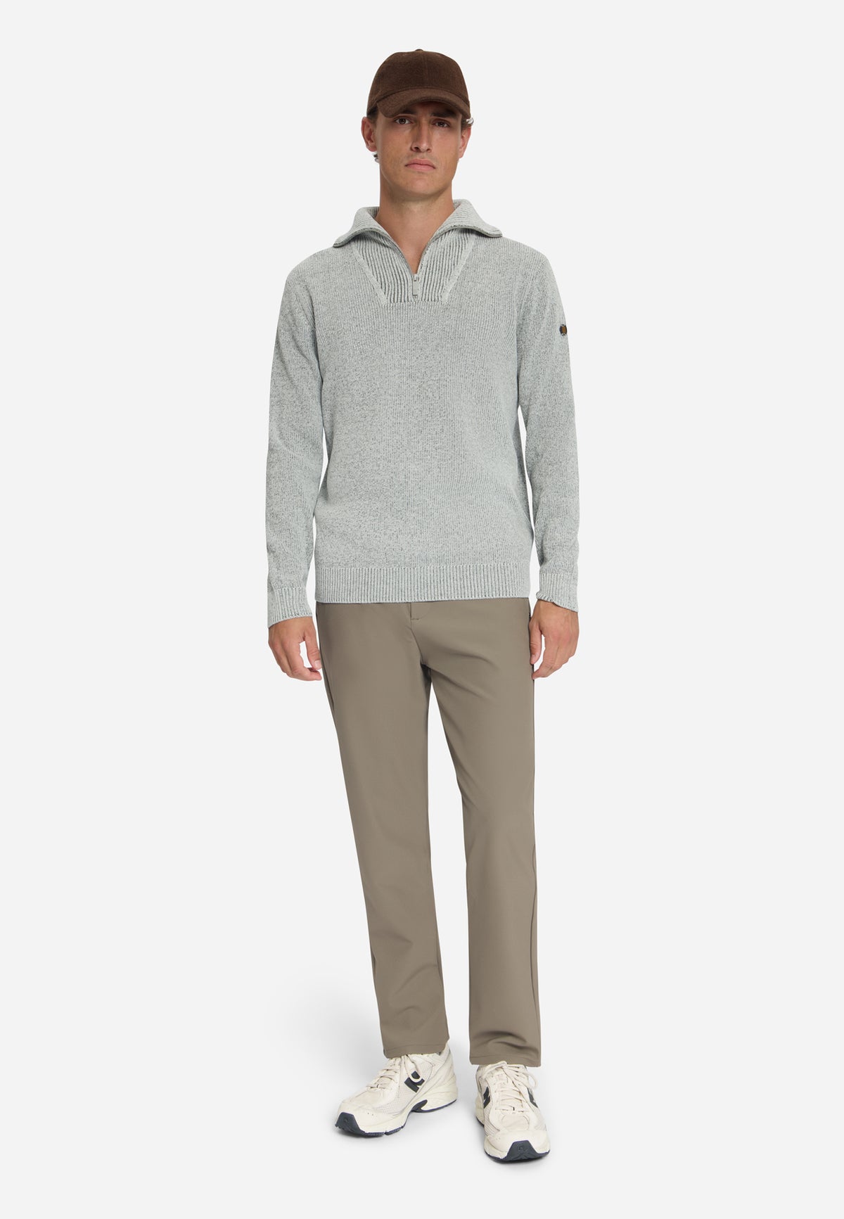 Soft Half-Zip Jumper | Stone