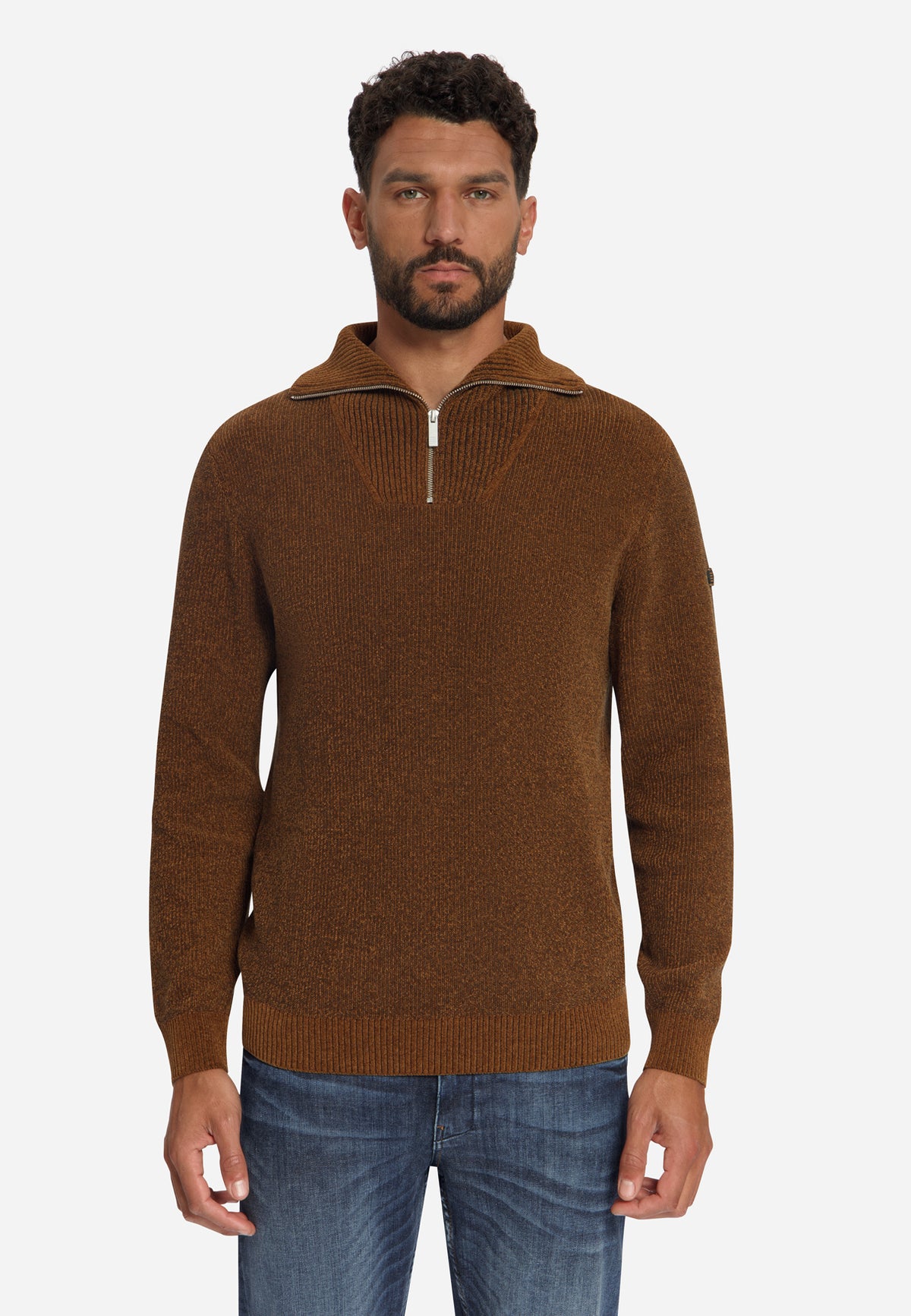 Soft Half-Zip Jumper | Caramel
