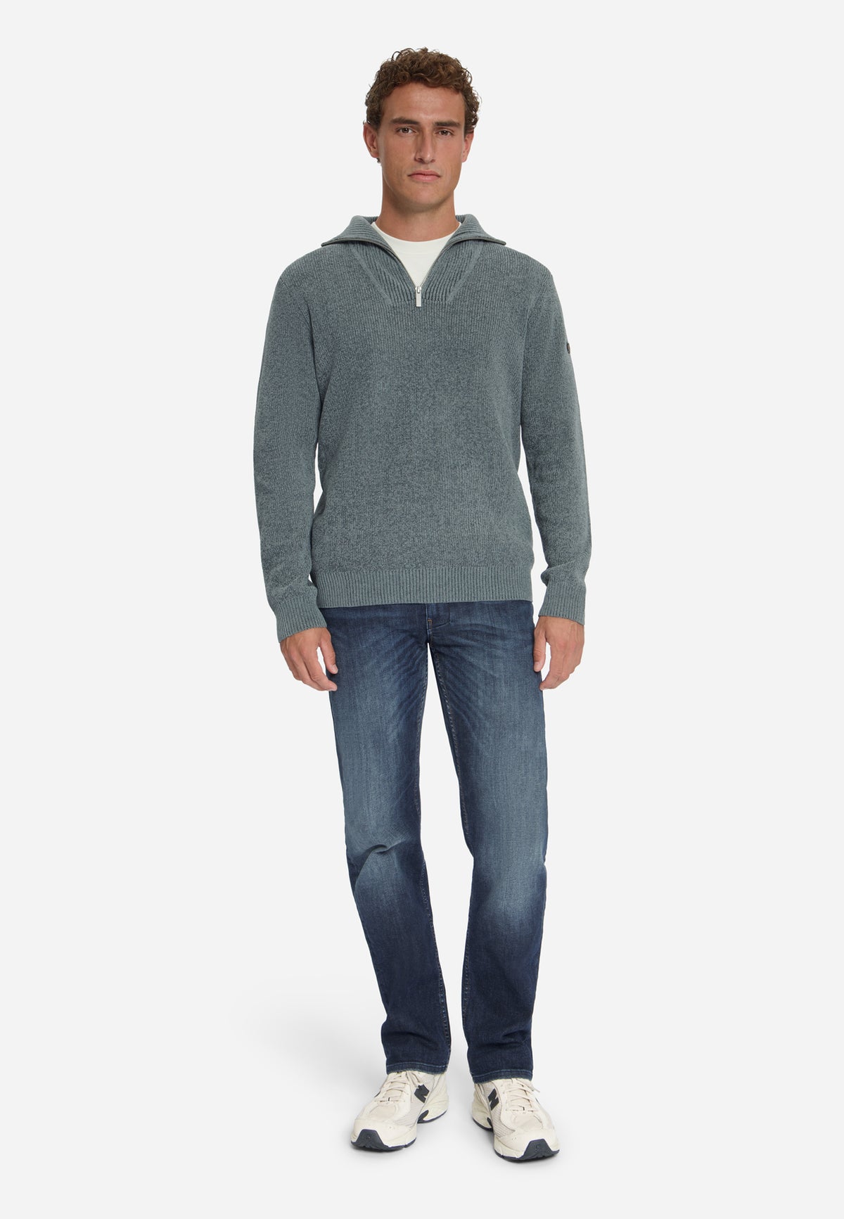 Weicher Half-Zip-Pullover | Grey Melange
