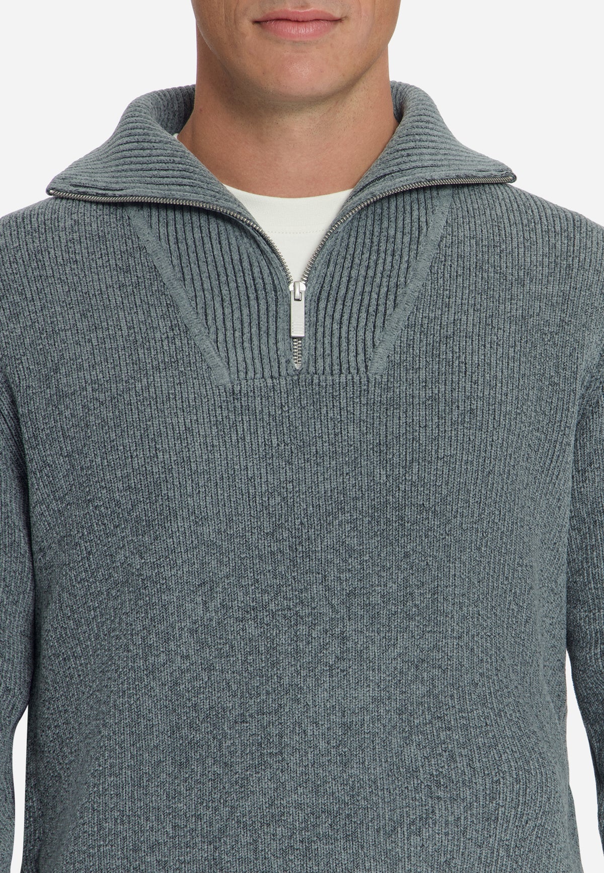 Weicher Half-Zip-Pullover | Grey Melange